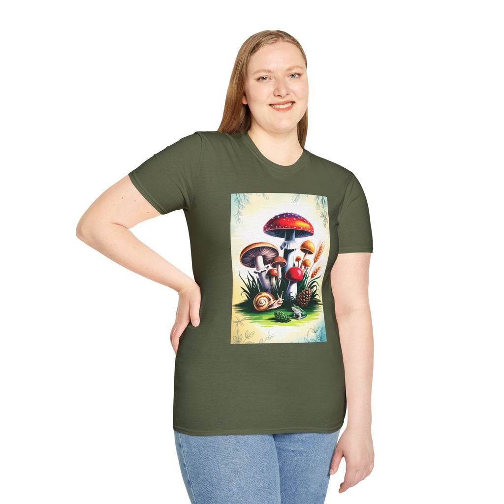 Mushroom Garden T-Shirt — Vintage Botanical Fungi Illustration
