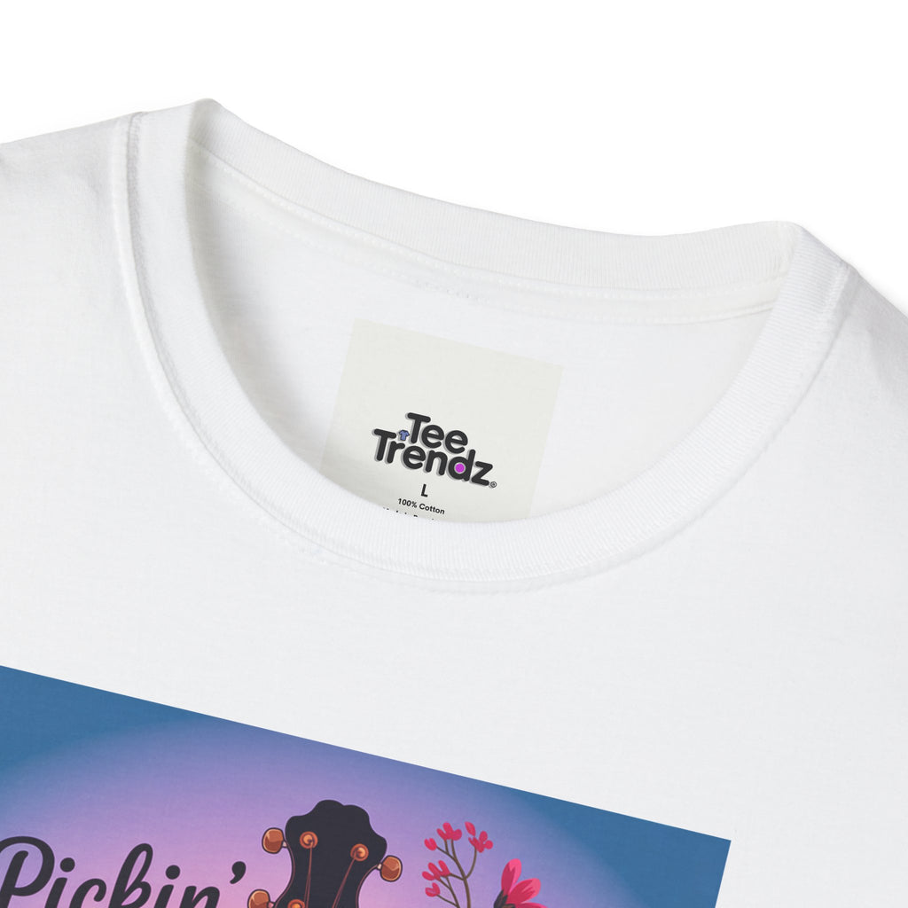 Banjo Floral Tee — "Pickin' Petals, Pickin' Strings" Nashville Summer Vibes