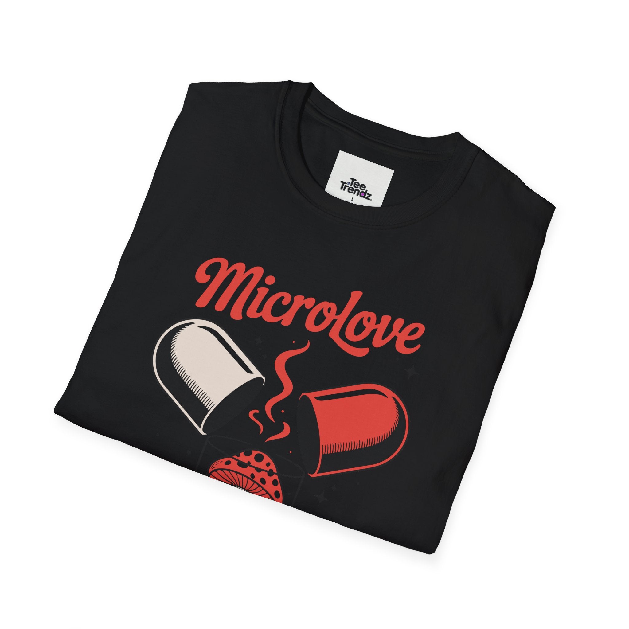 T-Shirt — "Microlove" Cute Mushroom Capsule Graphic Tee