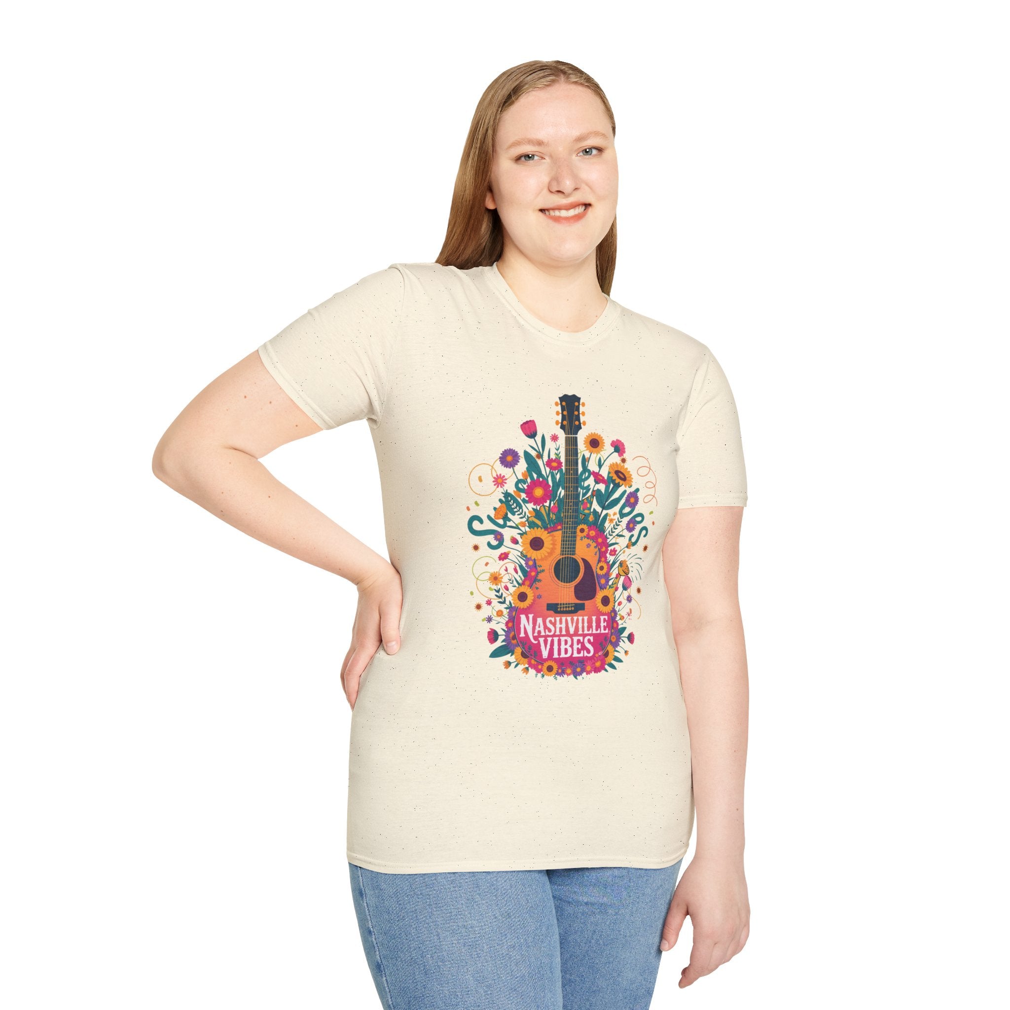 Nashville Vibes Guitar T-Shirt – Floral Music Festival Tee