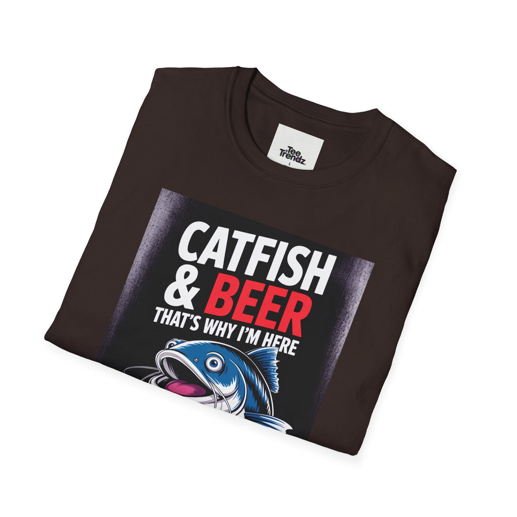 Catfish & Beer T-Shirt — Funny Fishing Shirt with Beer Graphic
