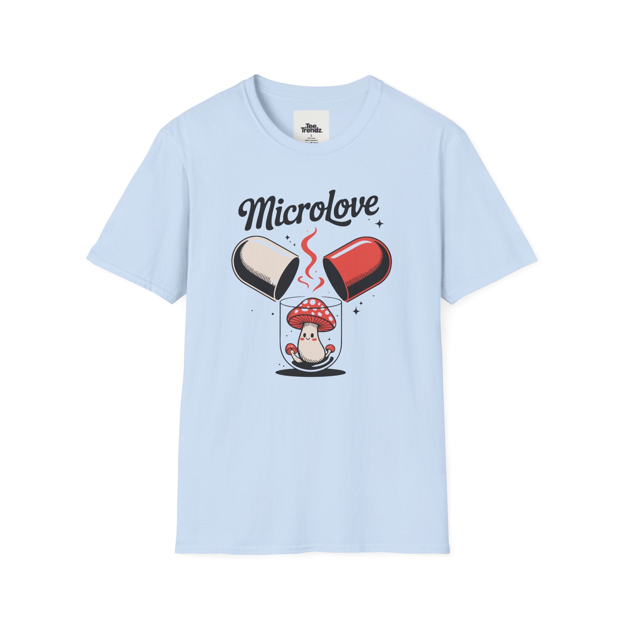 T-Shirt — "Microlove" Cute Mushroom Capsule Graphic Tee