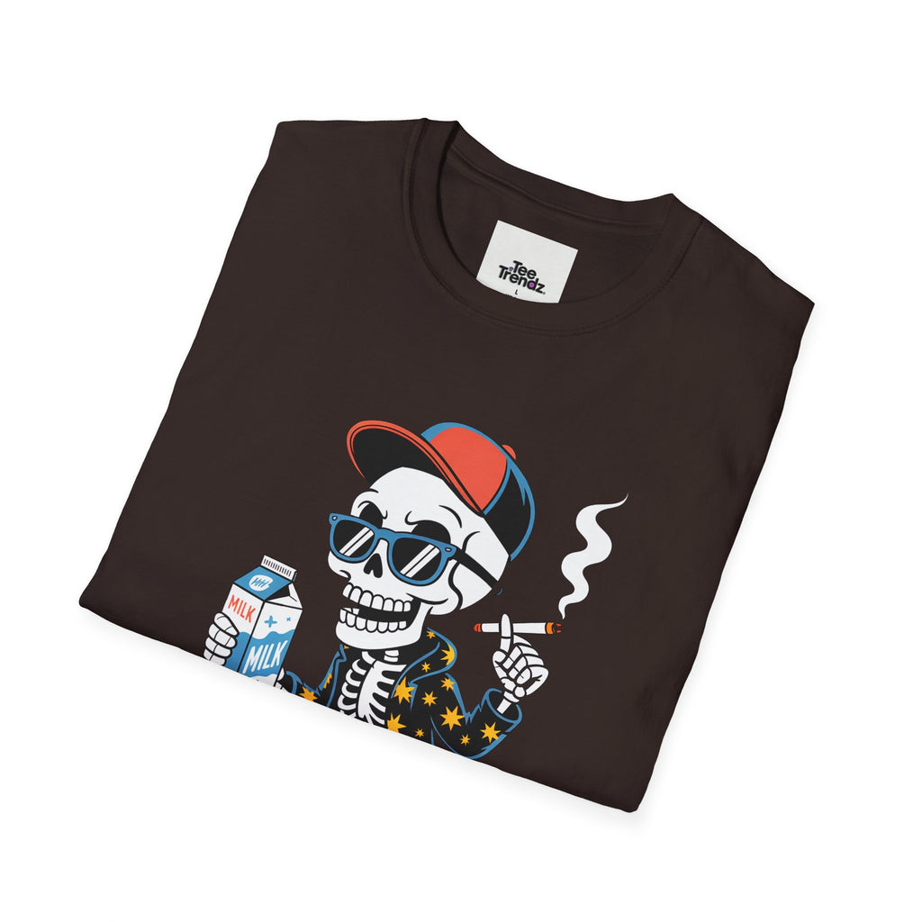 Skateboarding Skeleton Graphic T-Shirt – Cool Retro Streetwear Tee