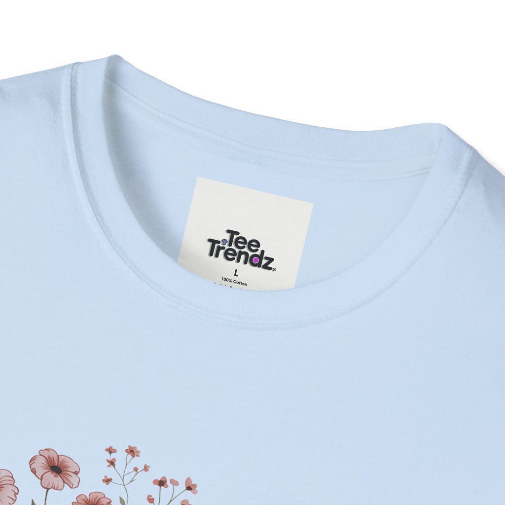 T-Shirt — "Rooted & Wild" Floral Woman Illustration | Boho Nature Tee for Women