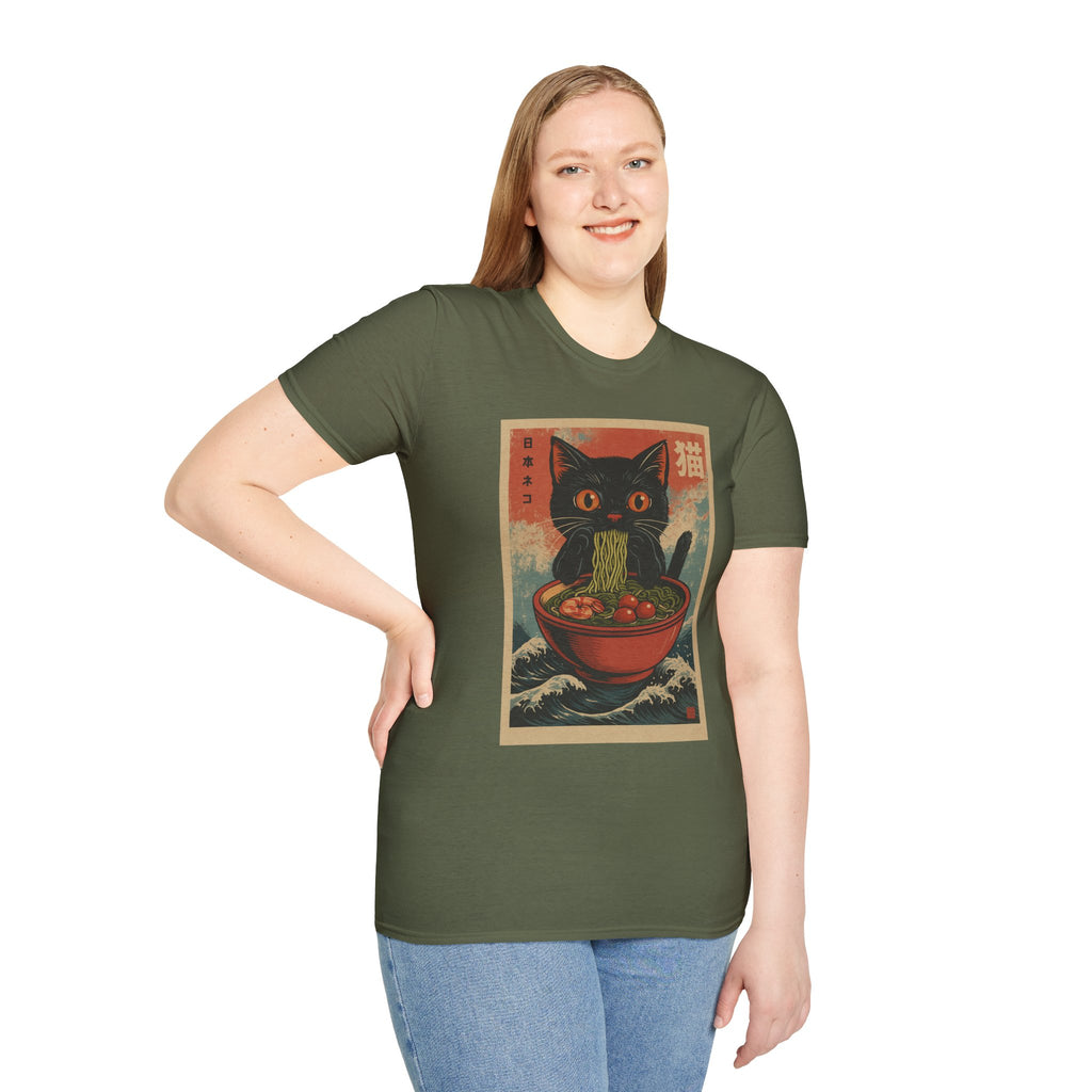Cat Ramen T-Shirt — Vintage Japanese Neko Bowl Graphic Tee