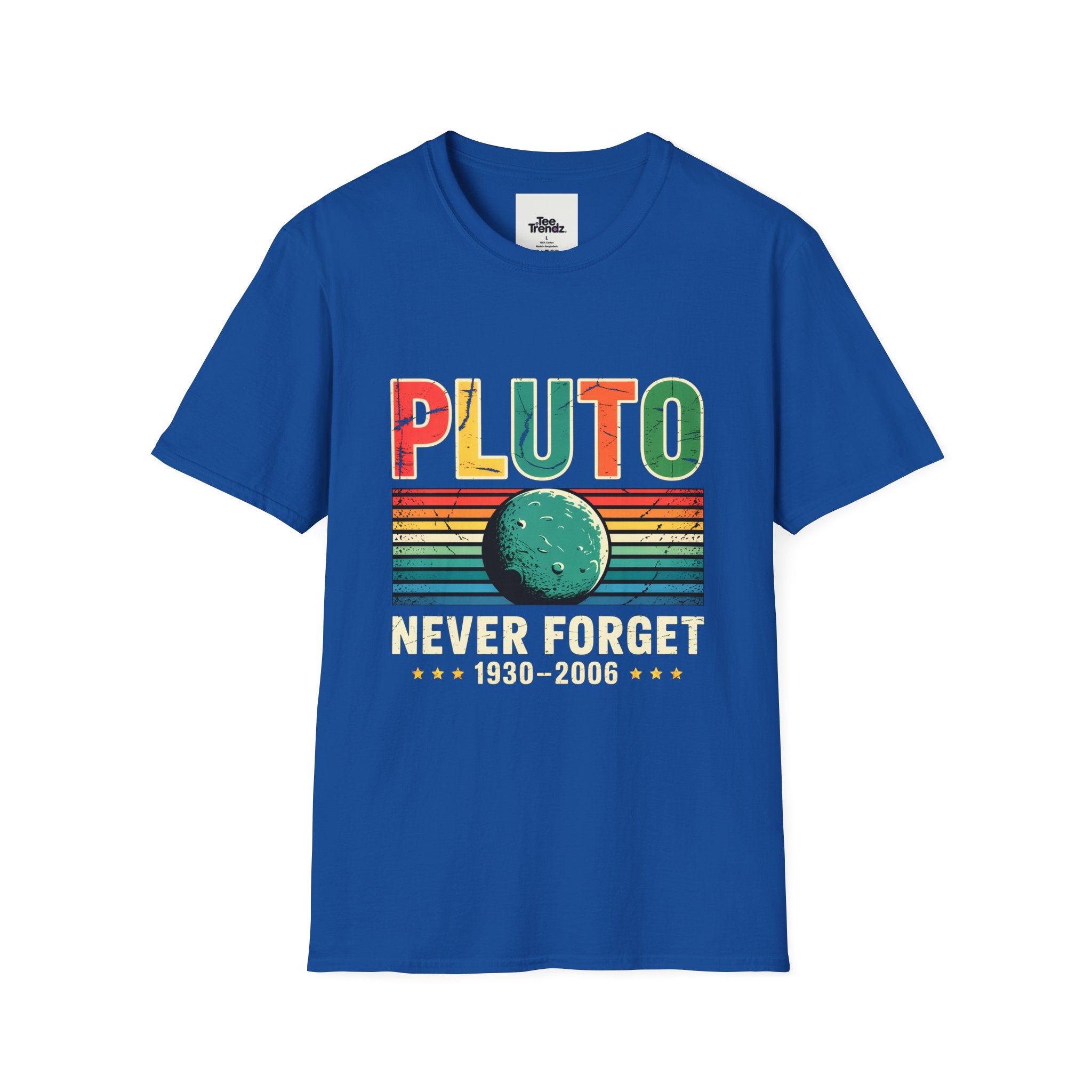 Pluto Never Forget T-Shirt — Retro Memorial Planet Graphic Tee (1930–2006)