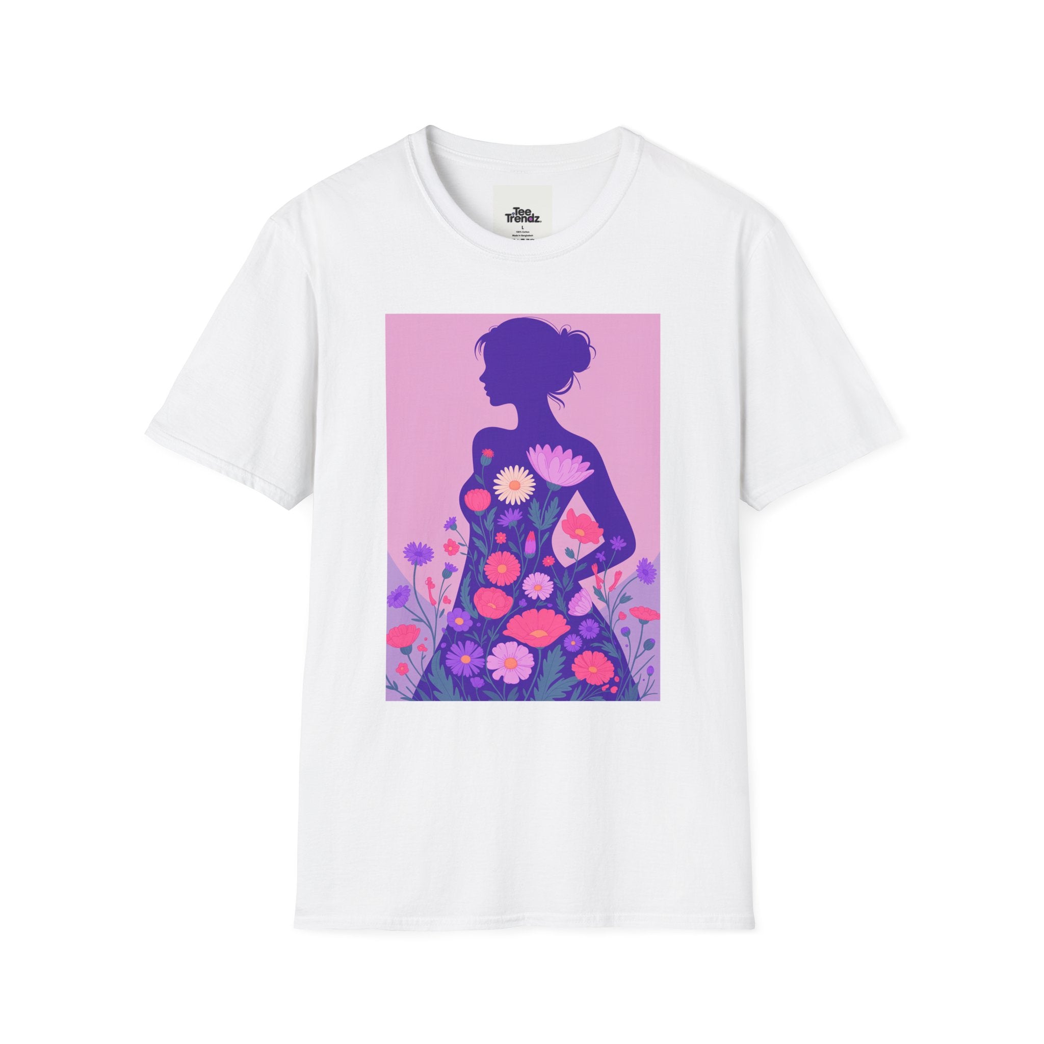 Floral Silhouette T-Shirt — Woman in Bloom Graphic Tee