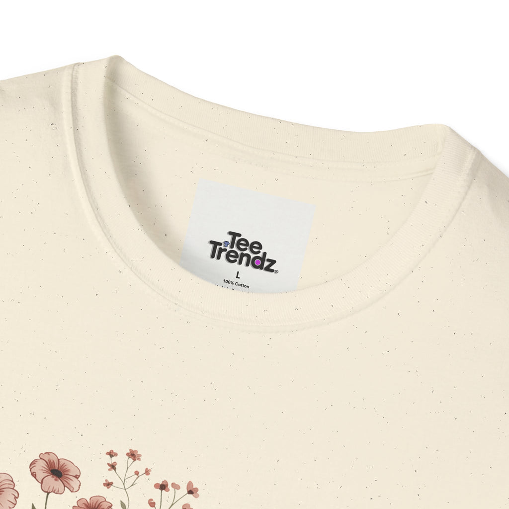 T-Shirt — "Rooted & Wild" Floral Woman Illustration | Boho Nature Tee for Women