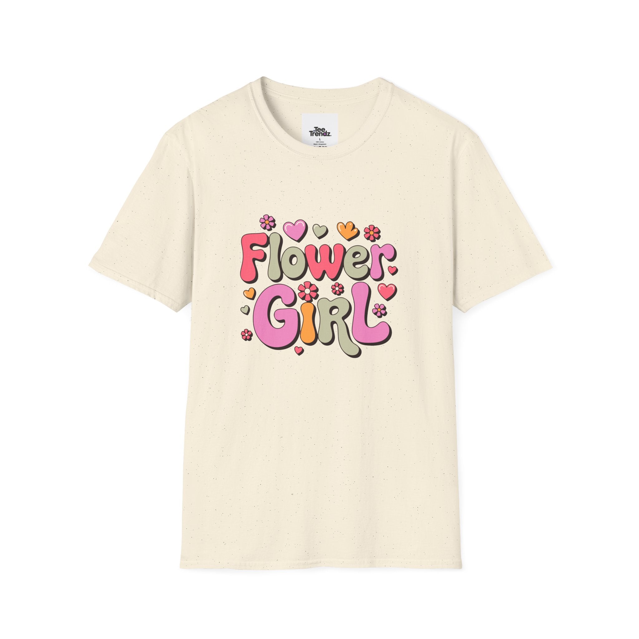 Flower Girl T-Shirt — Cute Retro Floral Wedding Tee for Kids