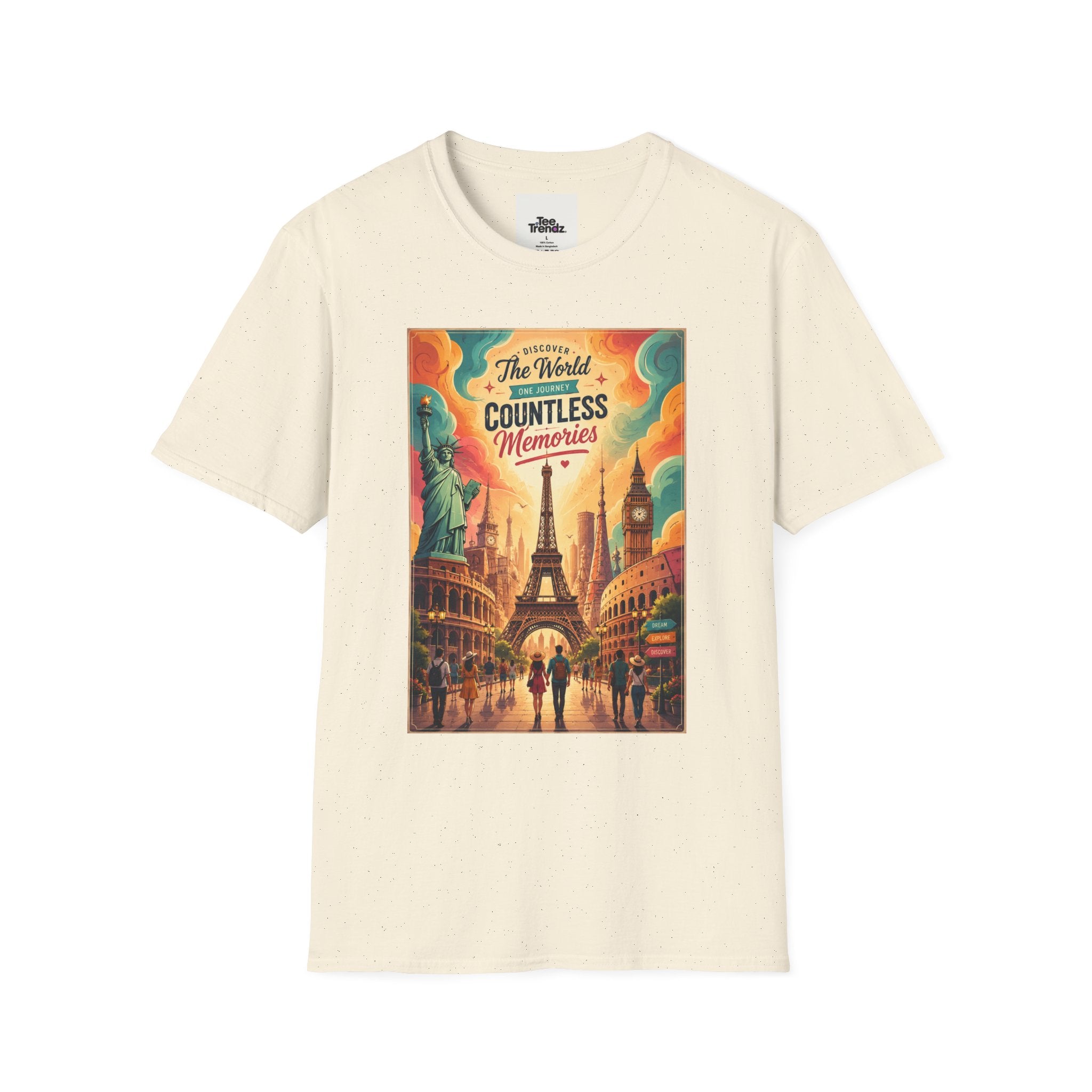 Travel Poster T-Shirt — 'The World, Countless Memories' Vintage Eiffel Tower Tee