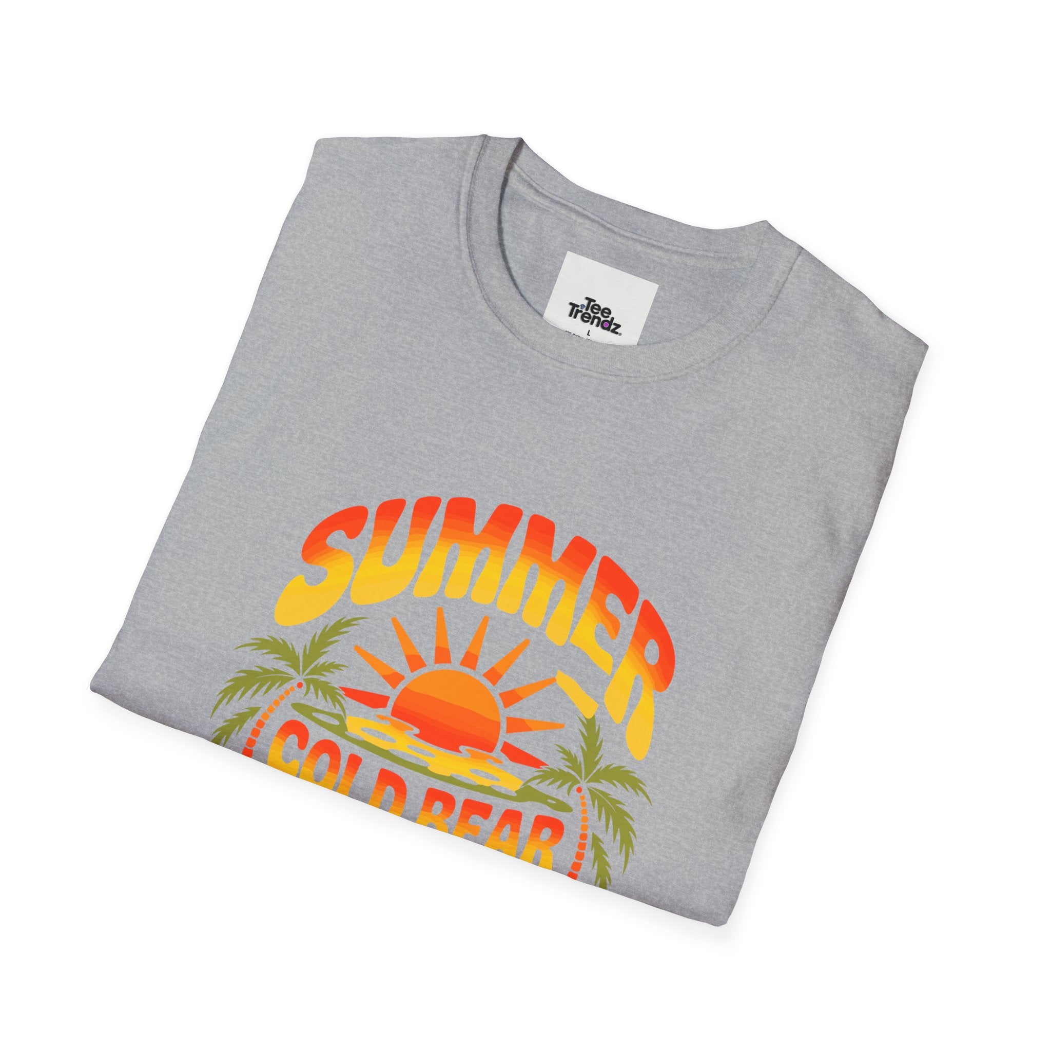 Summer Graphic T-Shirt — "Cold Bear Hot Sun" Retro Beach Tee