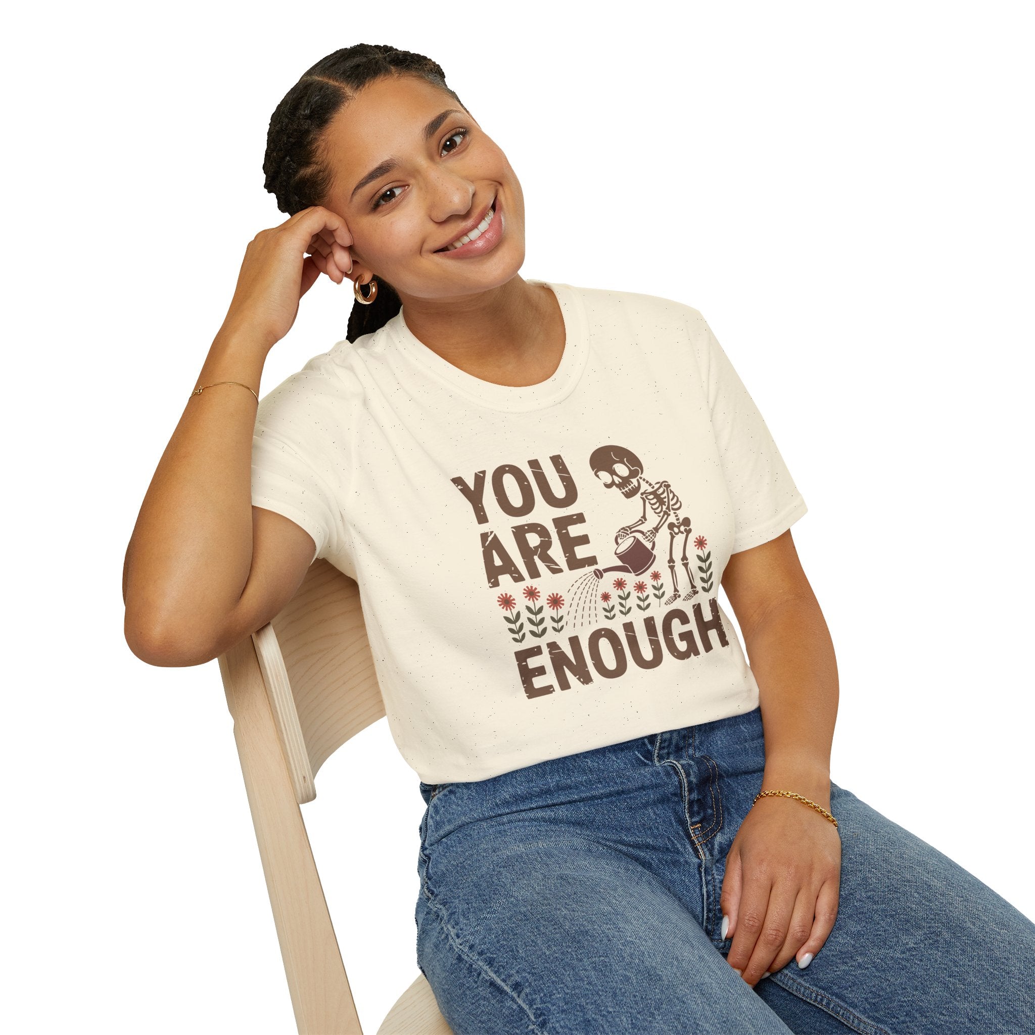 You Are Enough T-Shirt — Encouraging Floral Graphic Tee