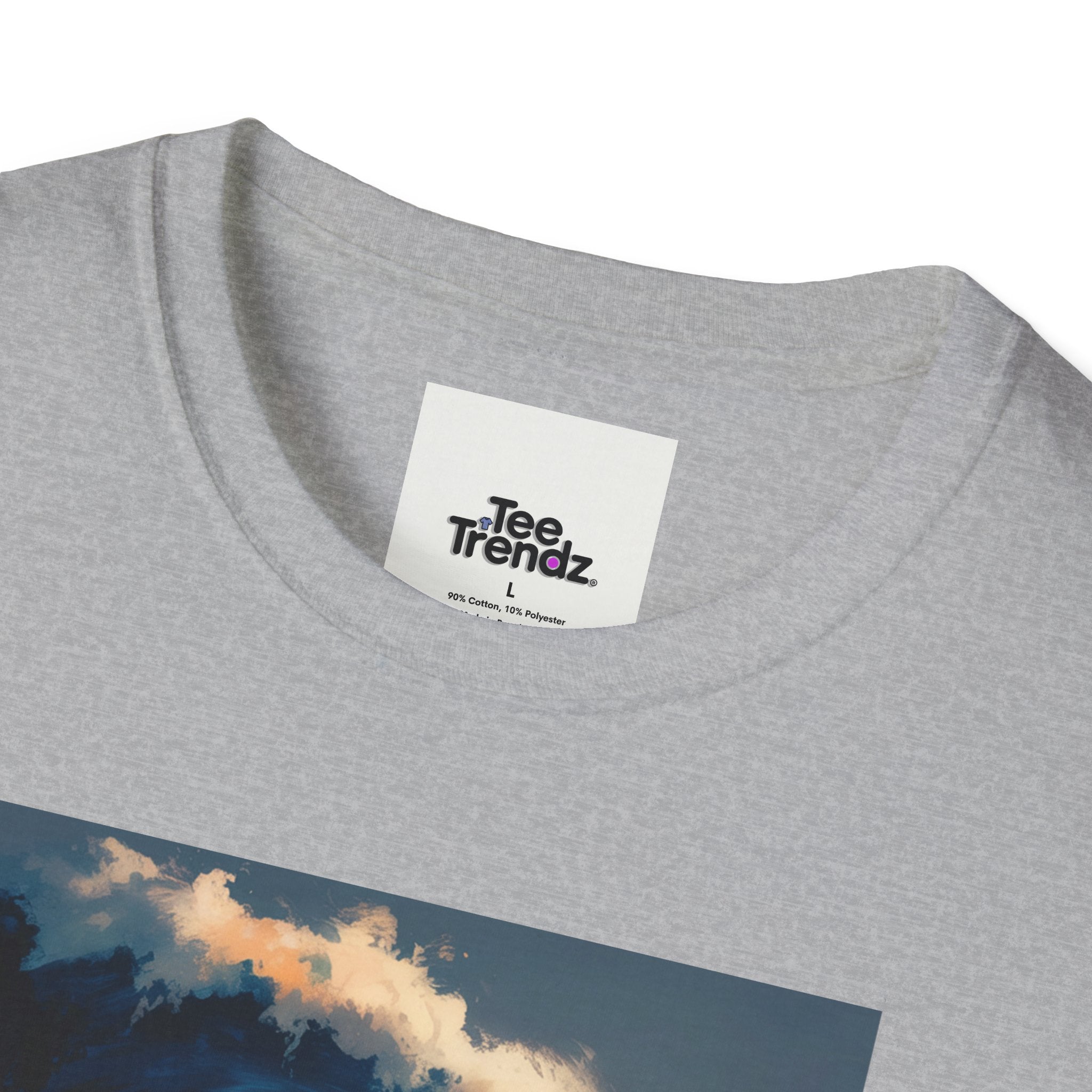 T-Shirt - Retro Beach Surf Scene with Giant Wave and Relaxing Skeleton (Vintage Coastal Vibe)