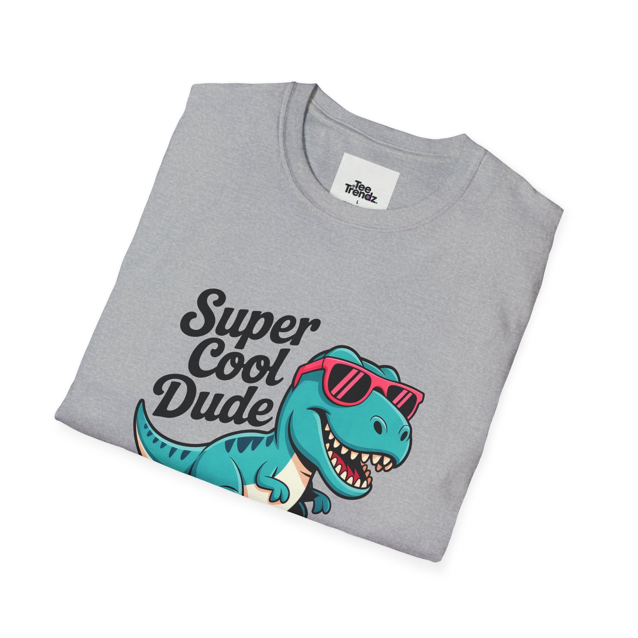 Kids Skateboard T‑Shirt — "Super Cool Dude" Dino Graphic Tee