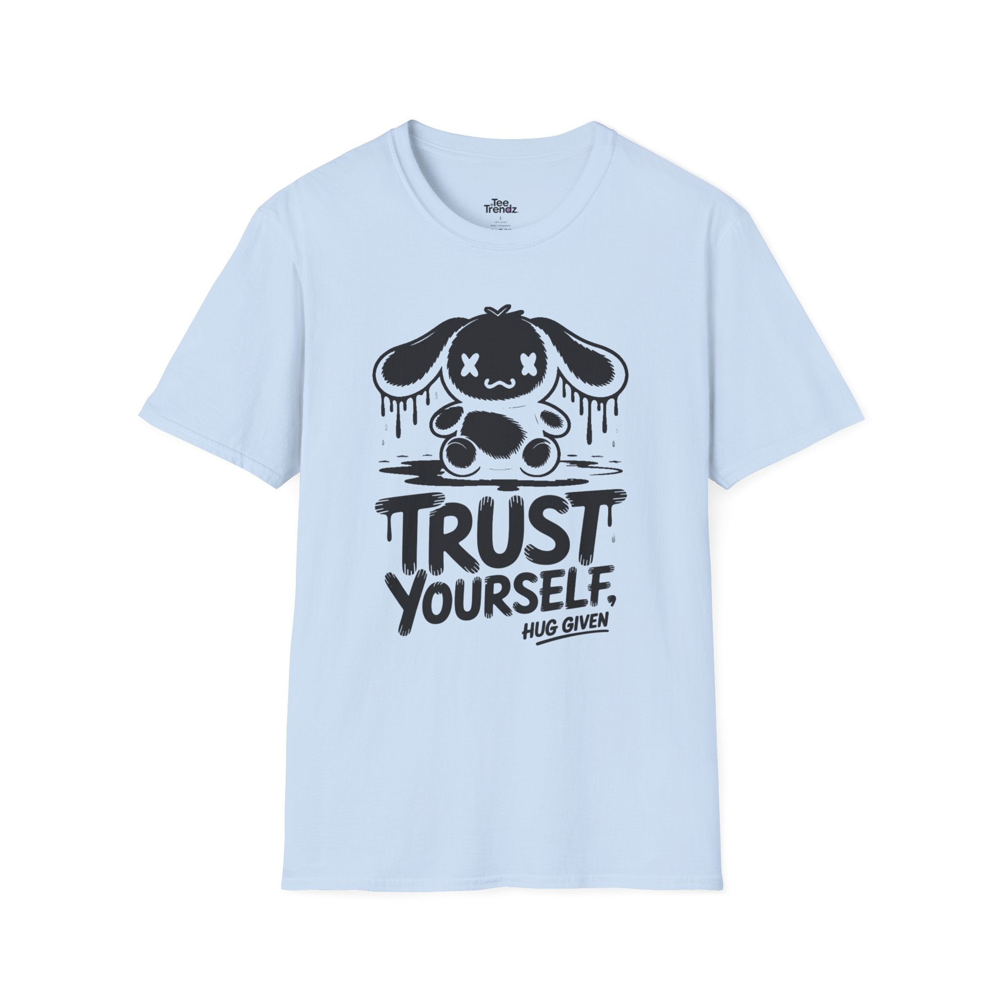 Trust Yourself Cute Bunny Graphic Tee — "Trust Yourself" Motivational T-Shirt