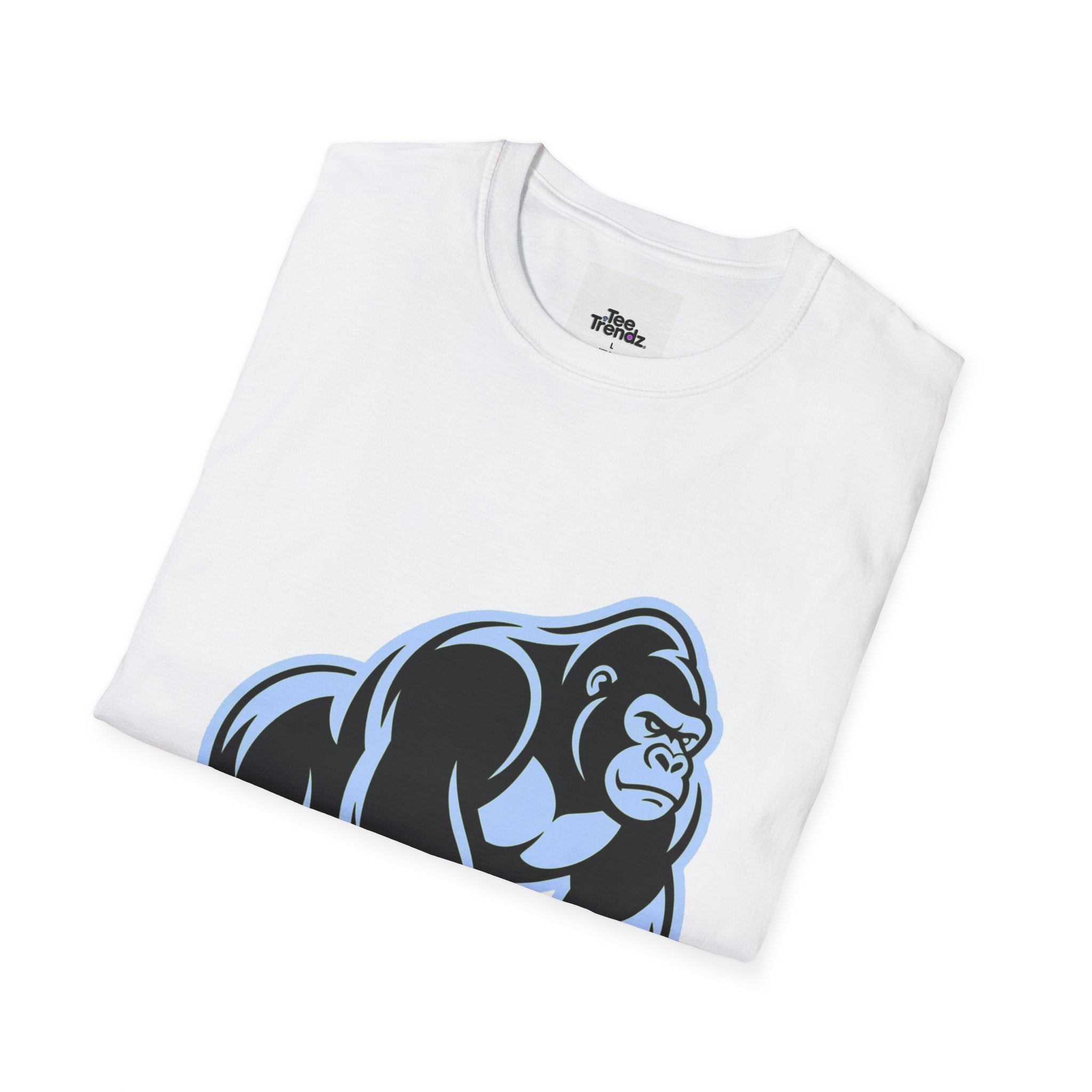 Gorilla Mascot T-Shirt — Bold Blue Ape Graphic Tee