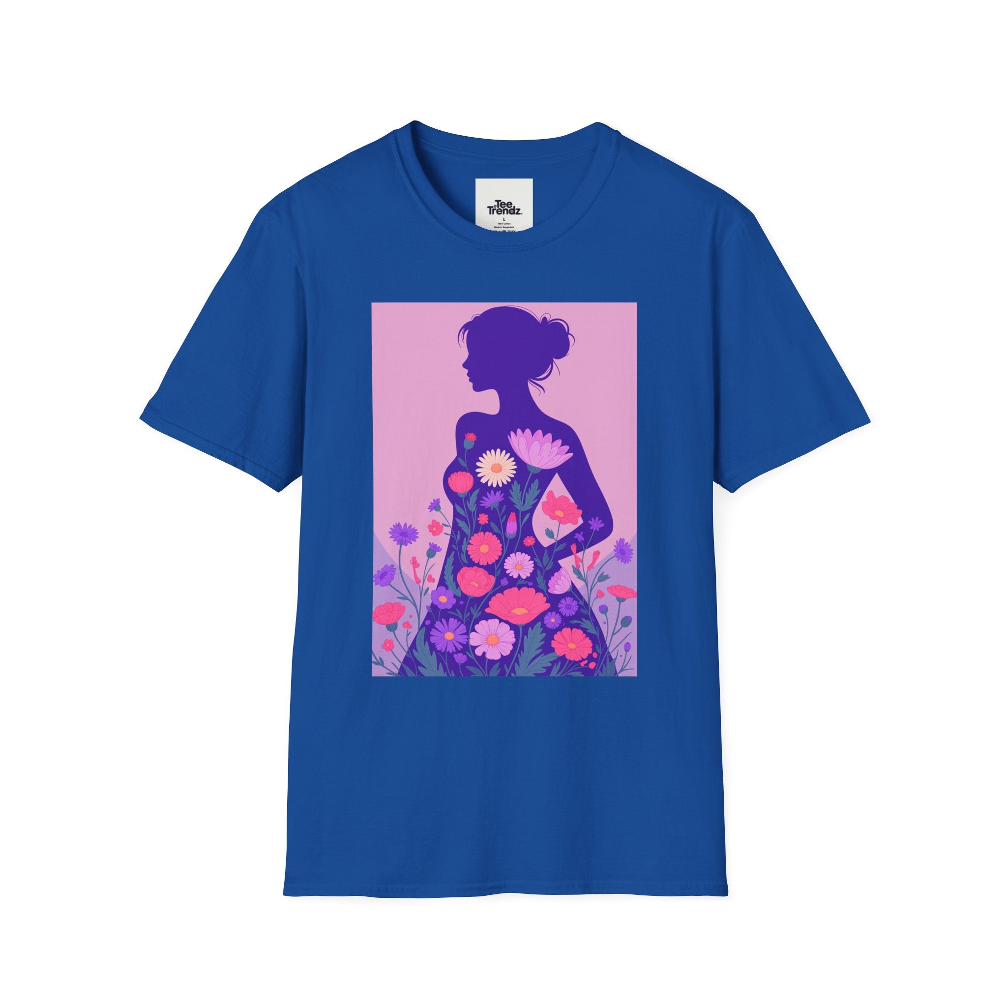 Floral Silhouette T-Shirt — Woman in Bloom Graphic Tee