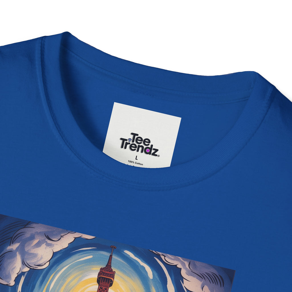 Visit Paris T-Shirt - Vintage Eiffel Tower Travel Poster Tee