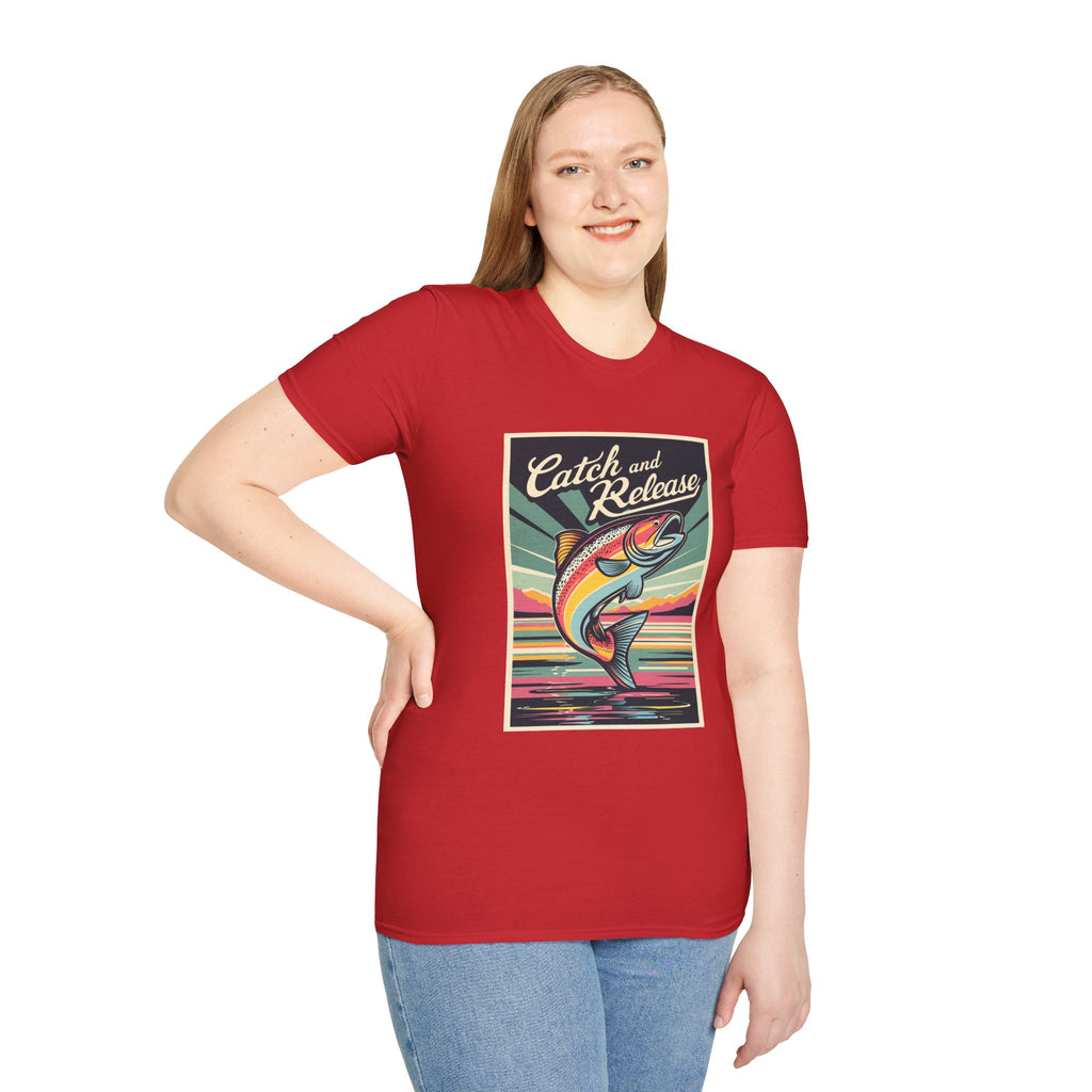 Catch and Release Fishing T-Shirt — Retro Trout Angler Tee