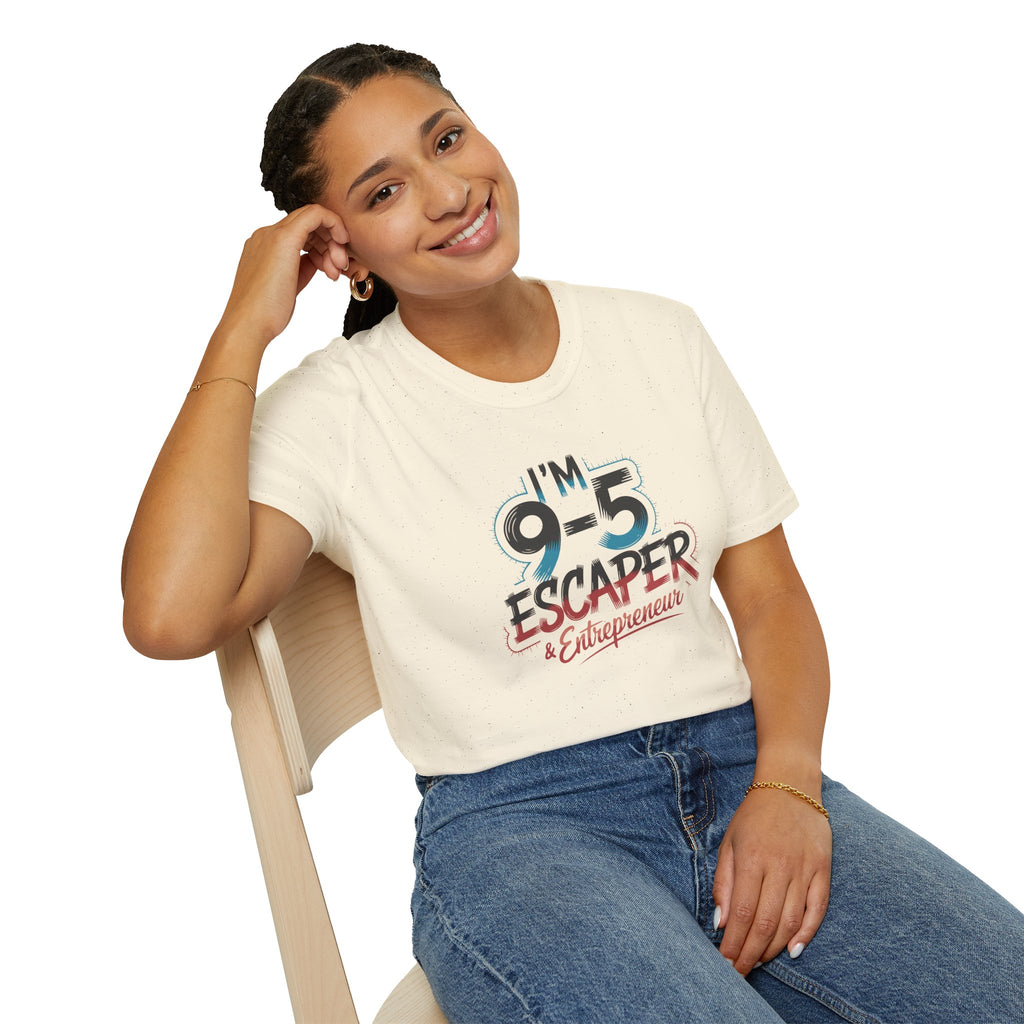 T-Shirt — "I'm a 9-5 Escaper & Entrepreneur" Retro Graphic Tee