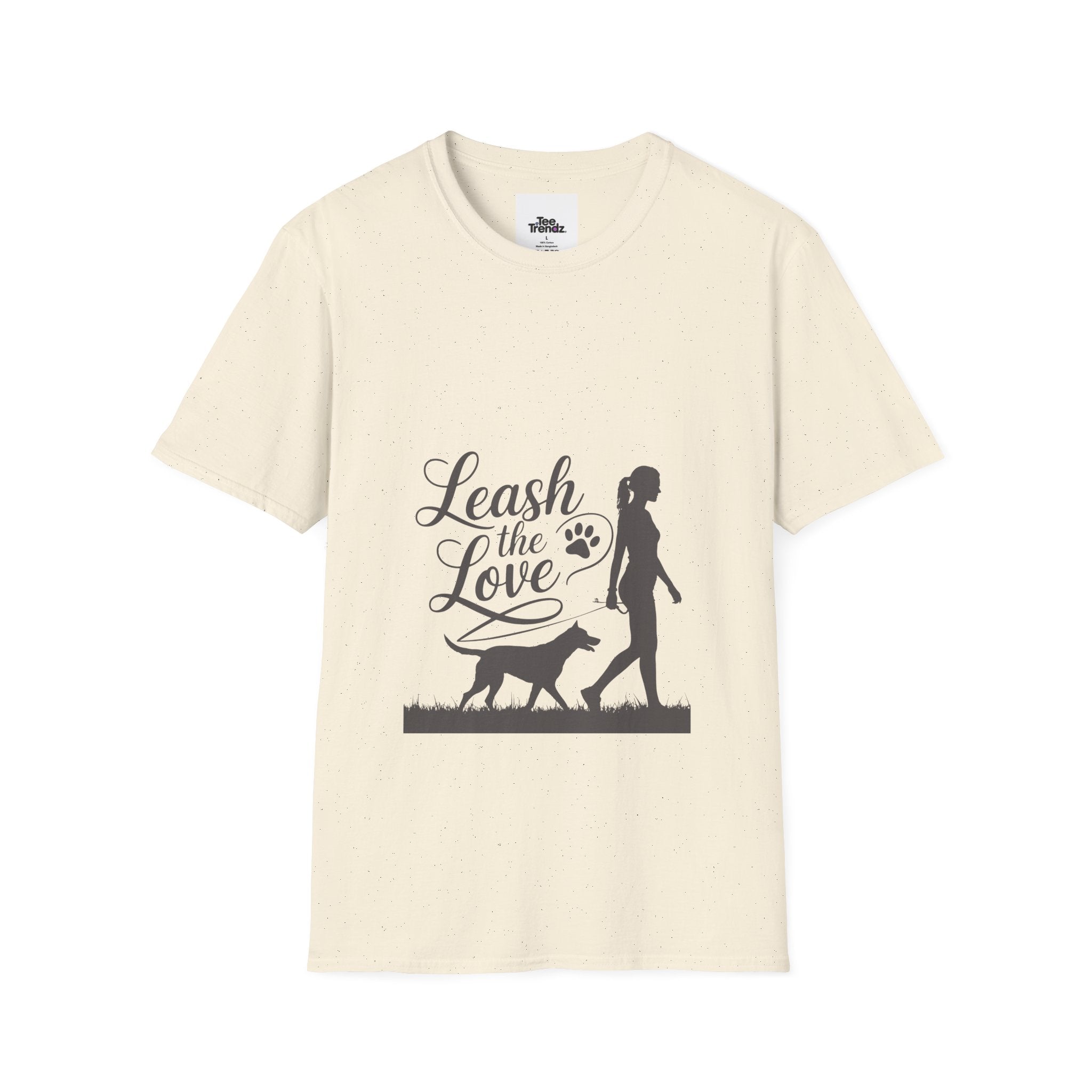 Leash the Love T-Shirt - Dog Walking Silhouette Tee for Pet Lovers