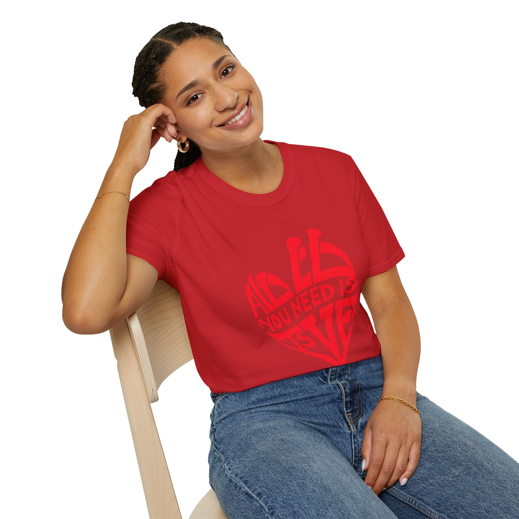Love Heart T-Shirt — "All You Need Is Love" Retro Graphic