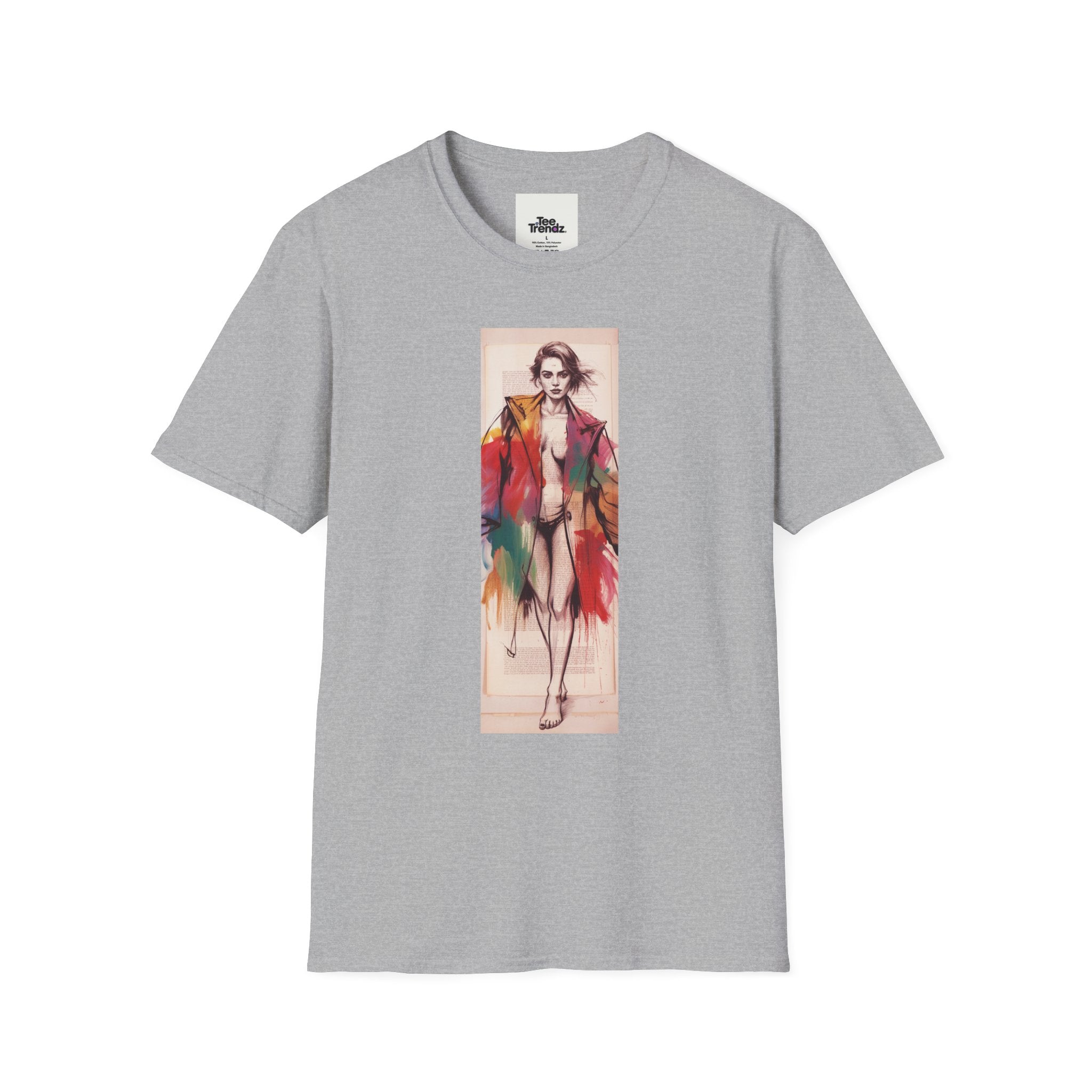 Fashion Illustration Tee — Colorful Watercolor Model Graphic T-Shirt