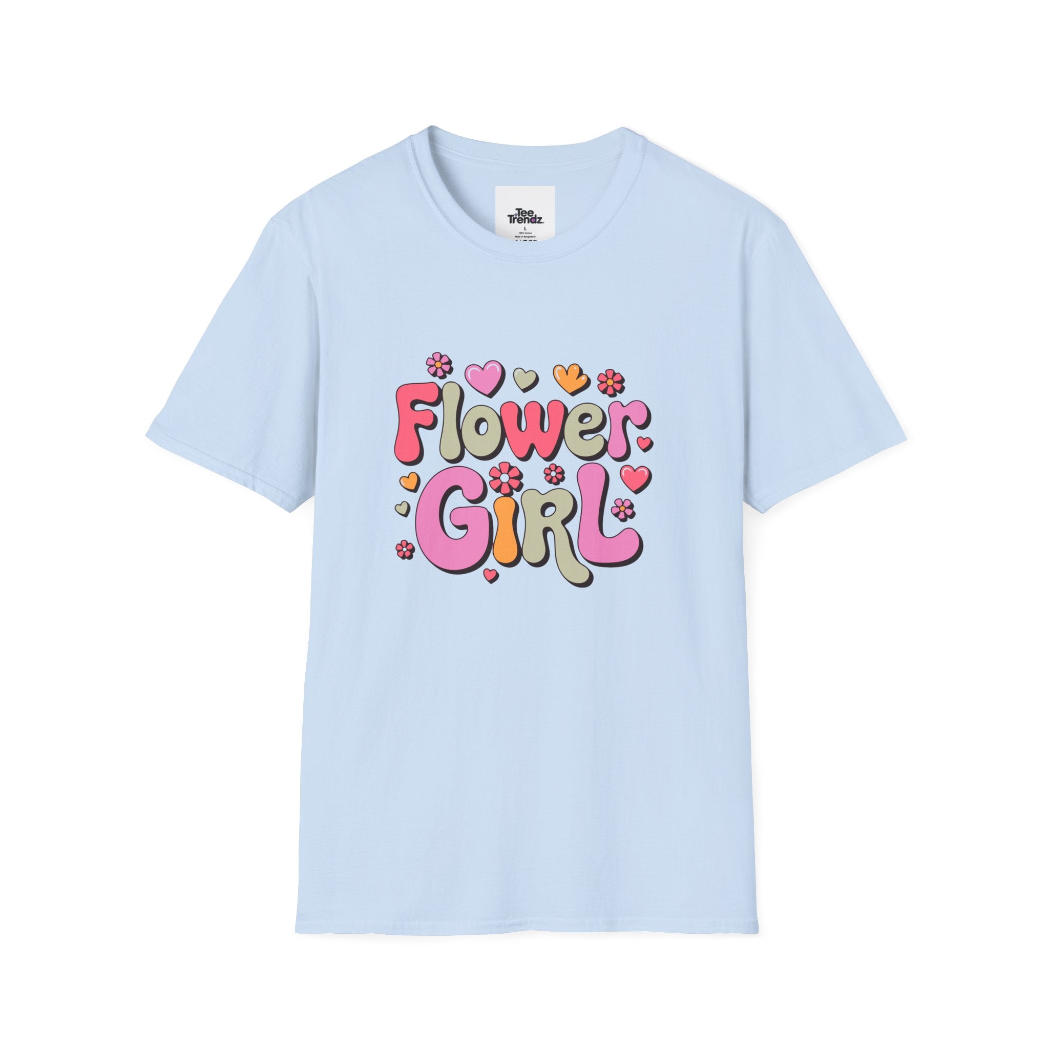 Flower Girl T-Shirt — Cute Retro Floral Wedding Tee for Kids