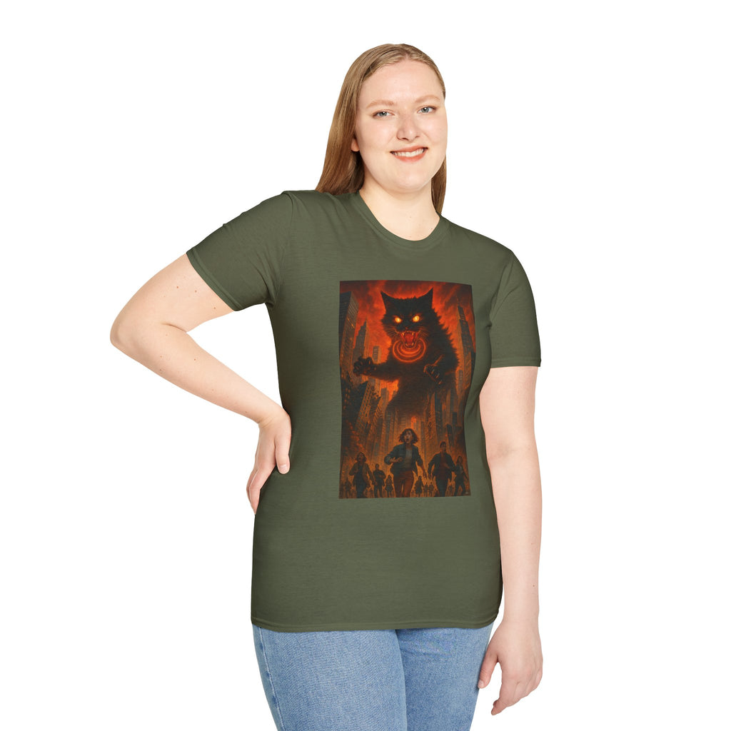 Demon Night T-Shirt — Fiery Monster Illustration Tee