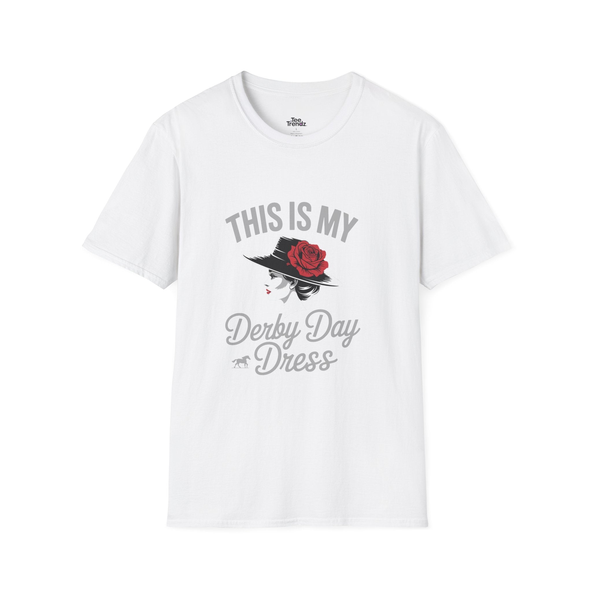 Derby Day Dress T-Shirt — "This Is My Derby Day Dress" Ladies Hat Racing Tee