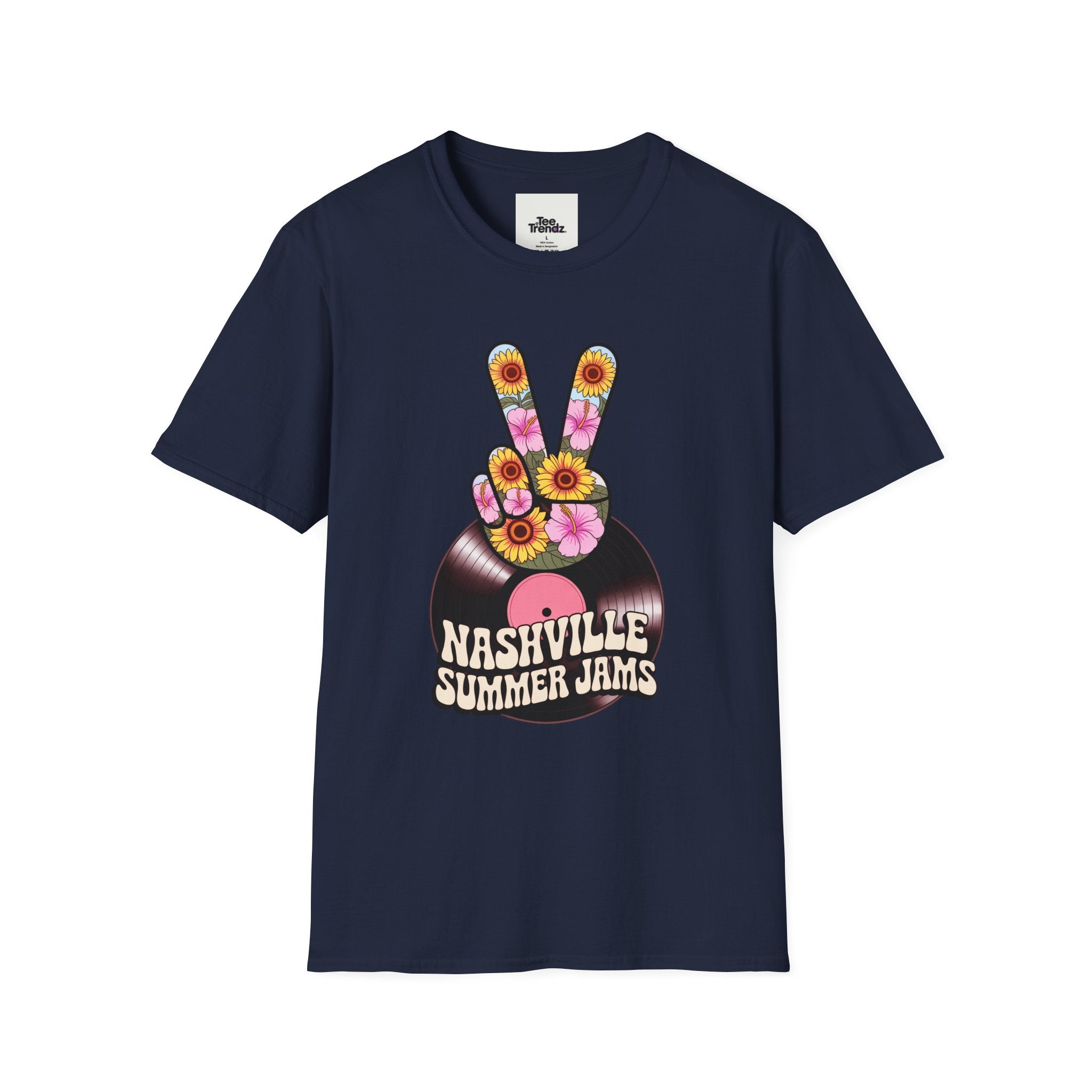 Nashville Summer Jams T‑Shirt — Retro Peace Sign Vinyl Concert Tee