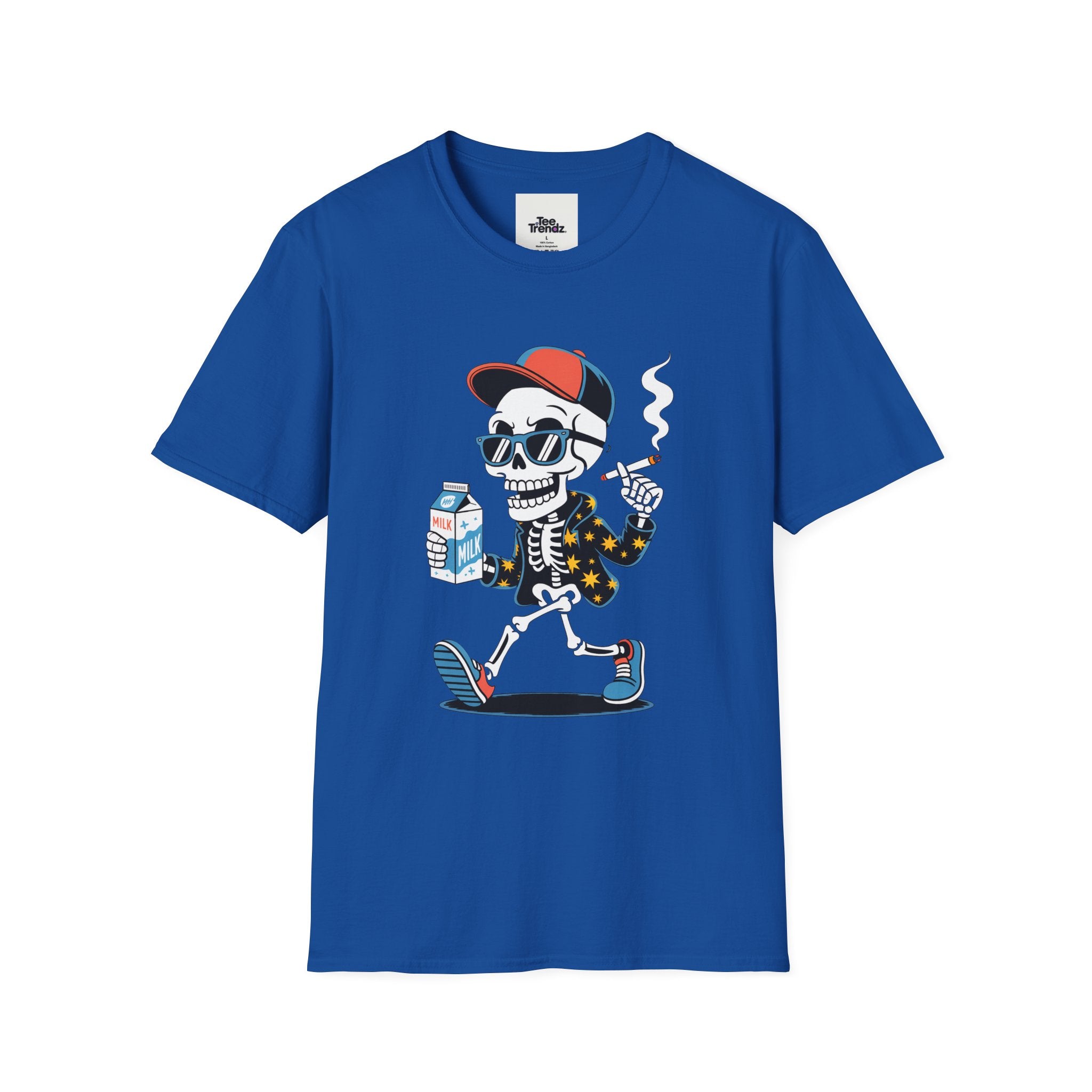 Skateboarding Skeleton Graphic T-Shirt – Cool Retro Streetwear Tee