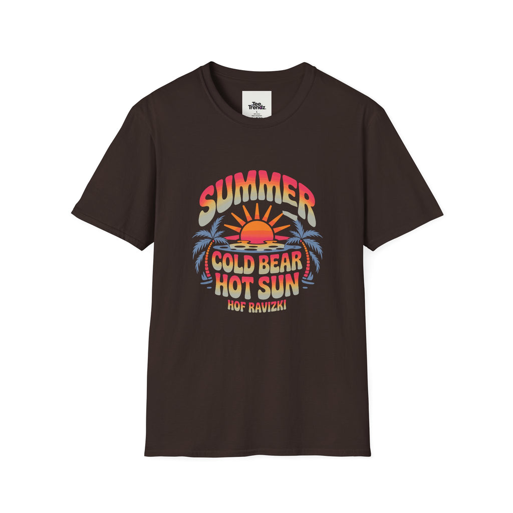 Summer Graphic T-Shirt — "Cold Bear Hot Sun" Retro Beach Tee