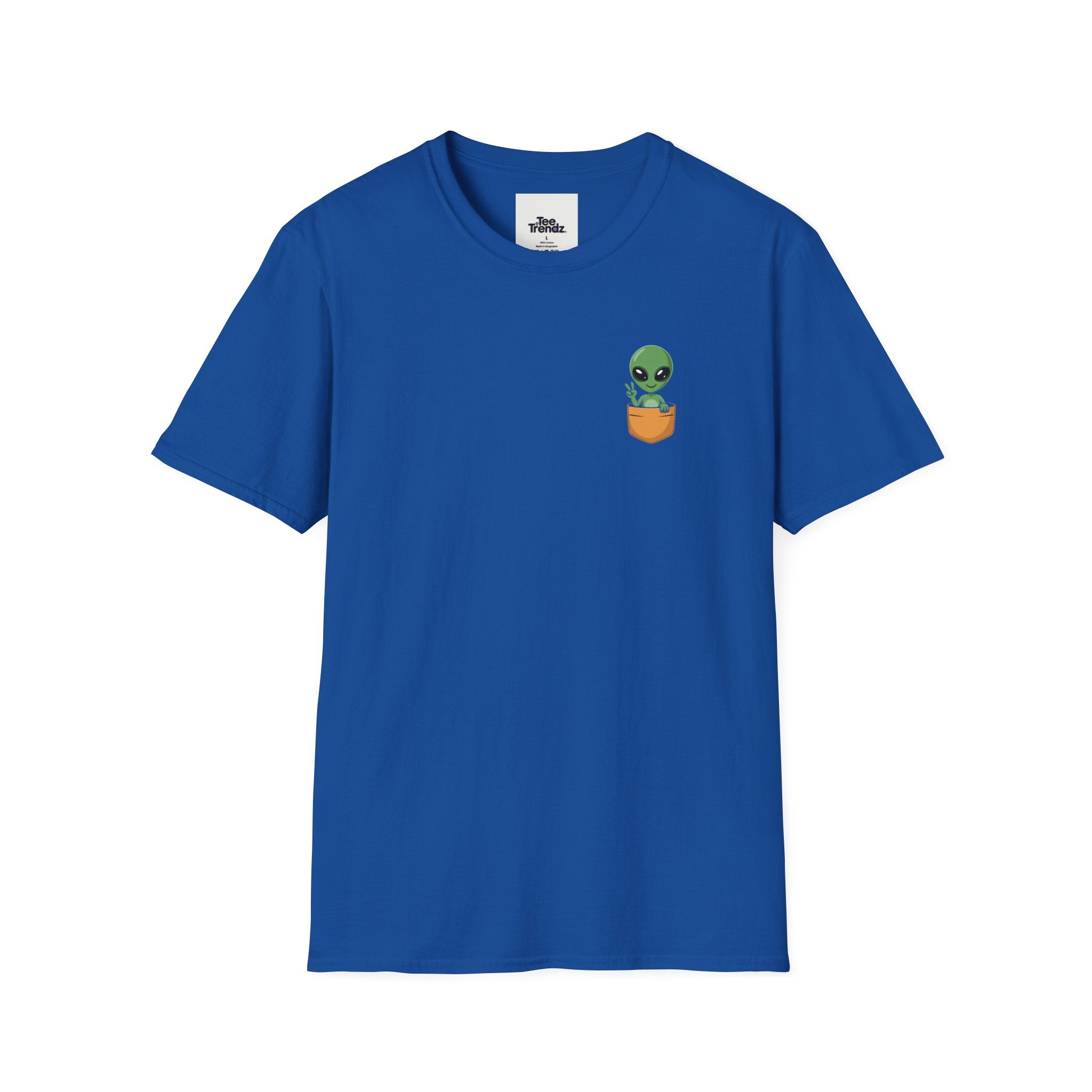 Alien Pocket T-Shirt — Cute Green Alien in Pocket Graphic Tee