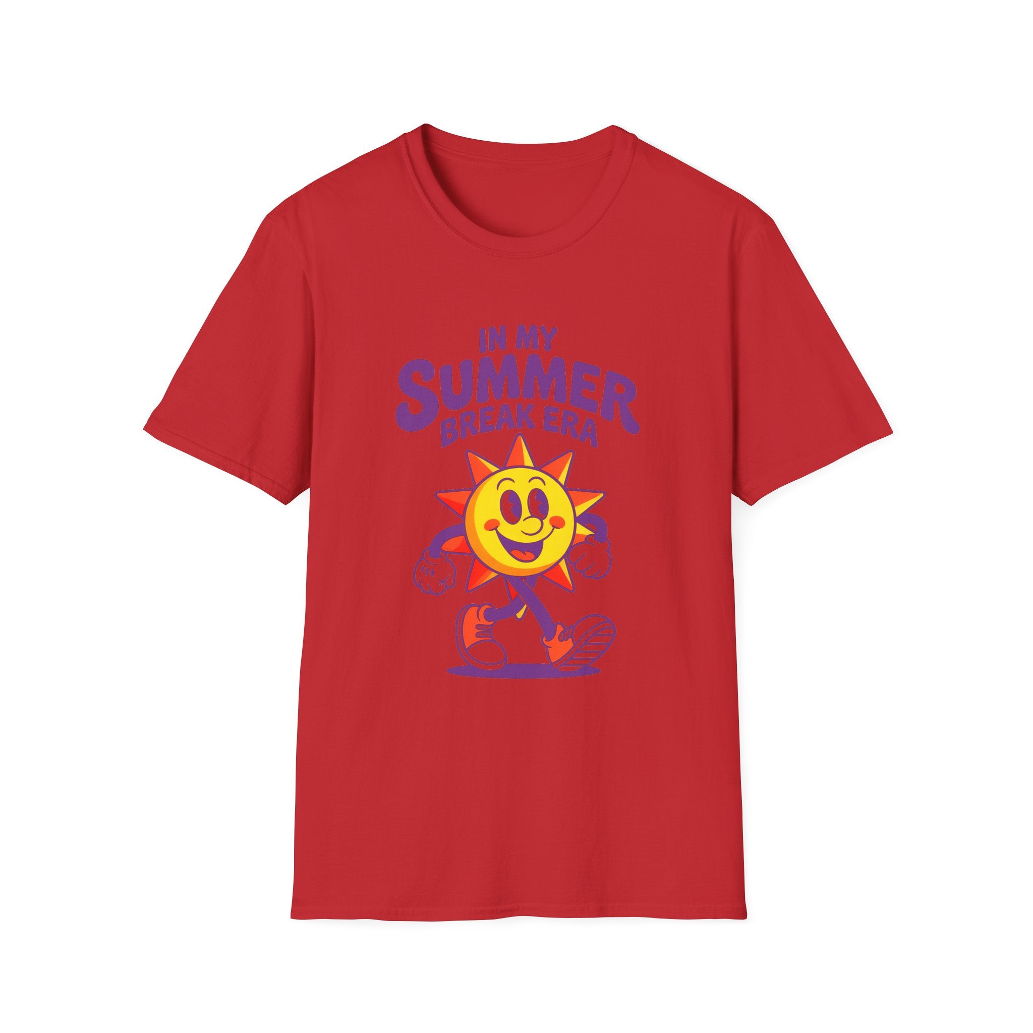 Summer Break Era T‑Shirt – Retro Smiling Sun Graphic