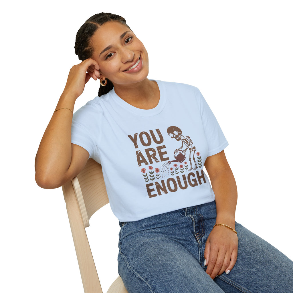 You Are Enough T-Shirt — Encouraging Floral Graphic Tee