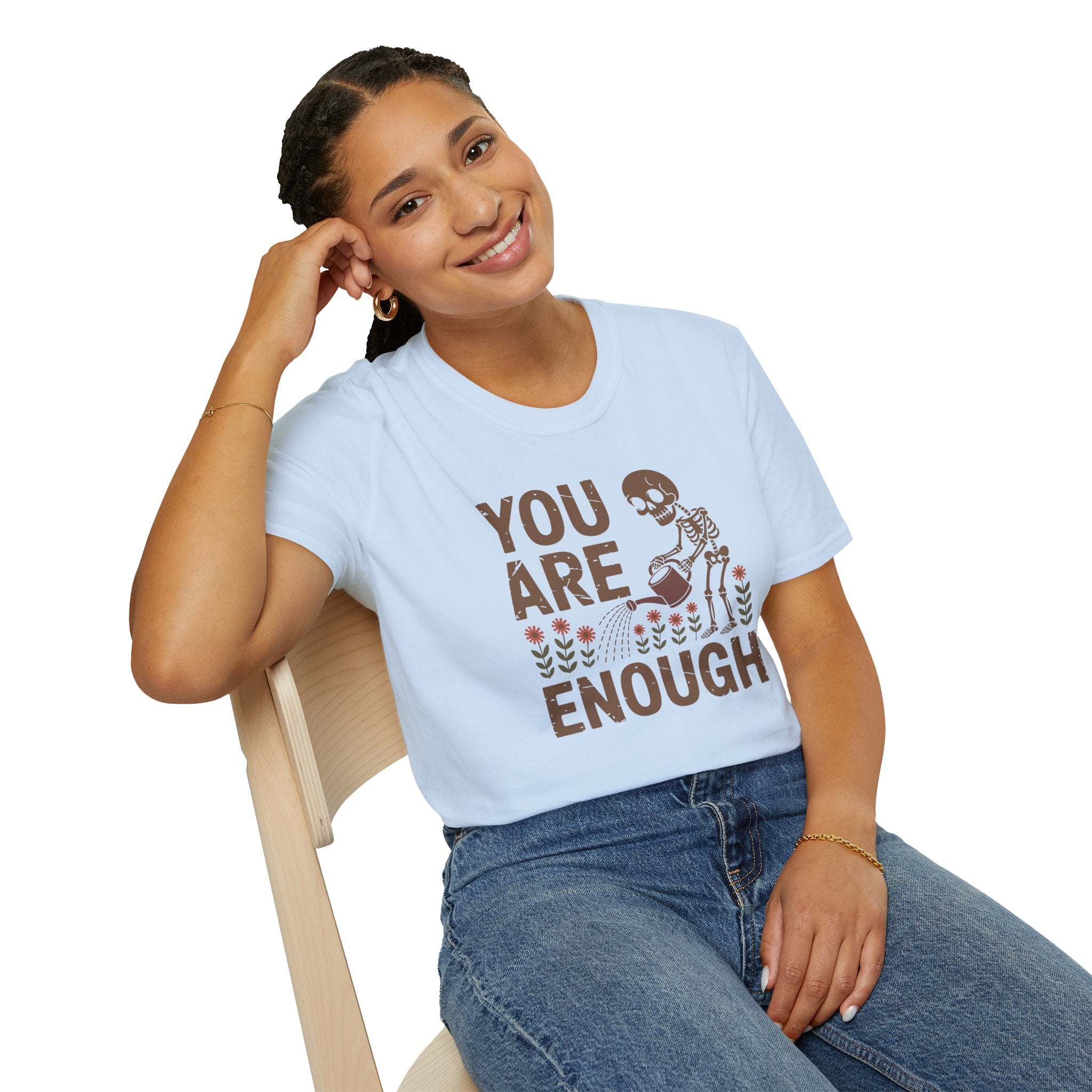 You Are Enough T-Shirt — Encouraging Floral Graphic Tee
