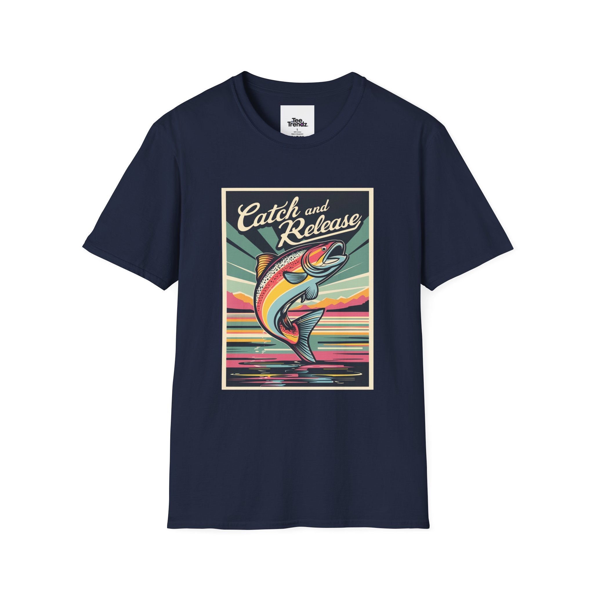 Catch and Release Fishing T-Shirt — Retro Trout Angler Tee