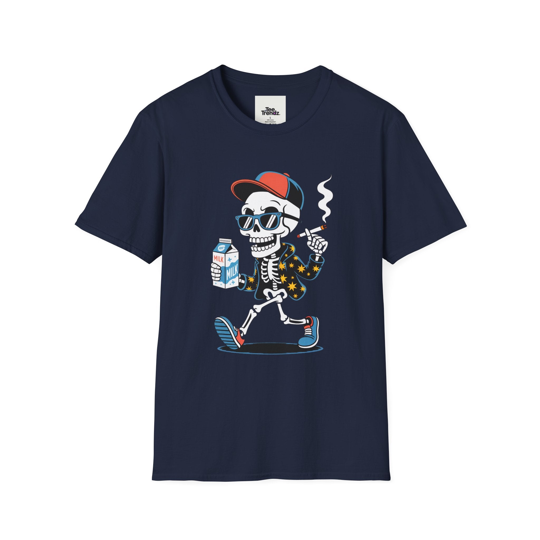 Skateboarding Skeleton Graphic T-Shirt – Cool Retro Streetwear Tee