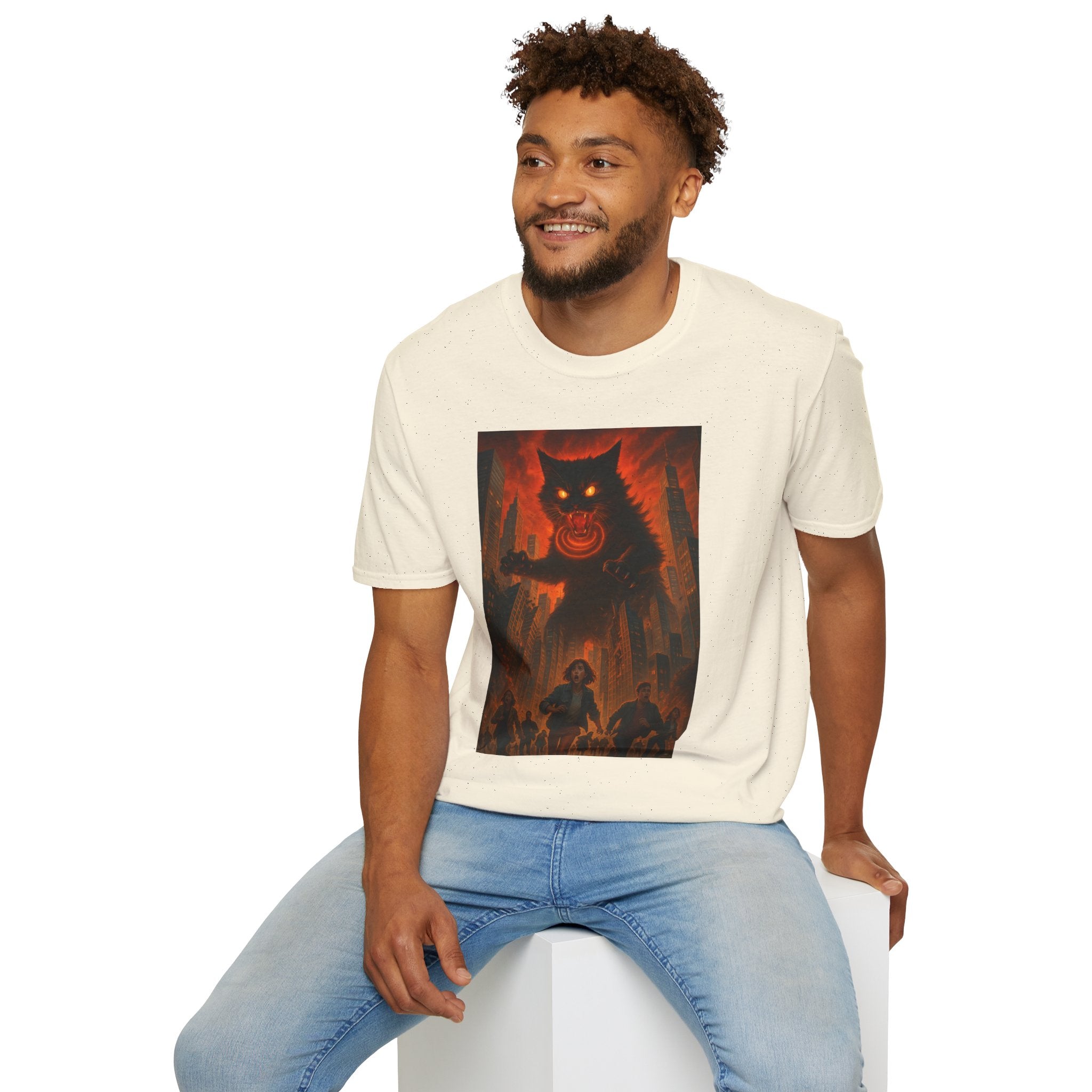 Demon Night T-Shirt — Fiery Monster Illustration Tee