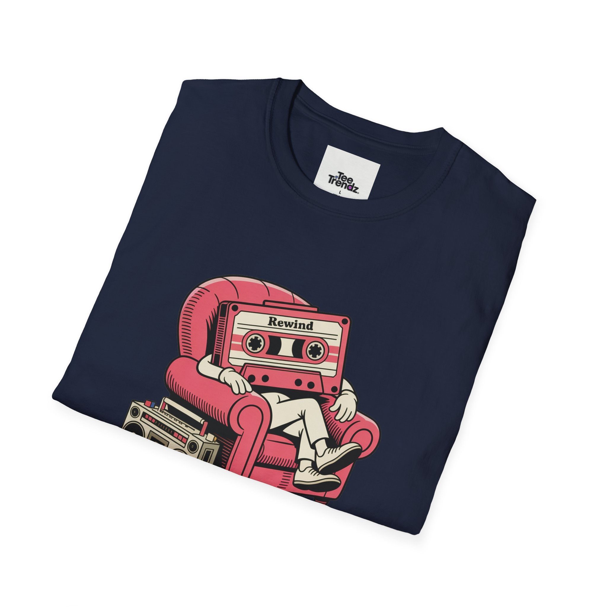 T-Shirt — "Rewind: Good Vibes Only" Retro Cassette Graphic Tee