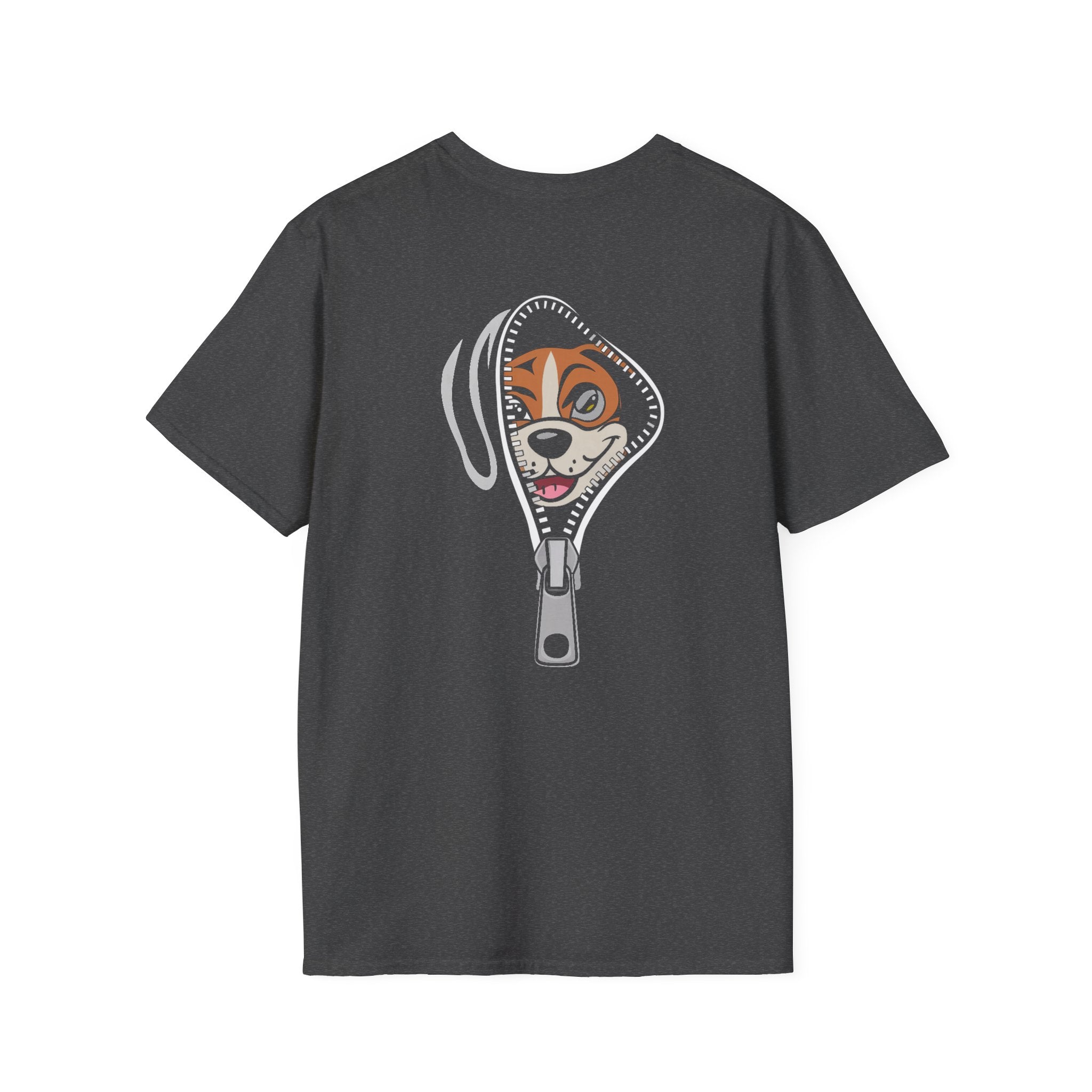 Zipper Reveal Dog Graphic T-Shirt