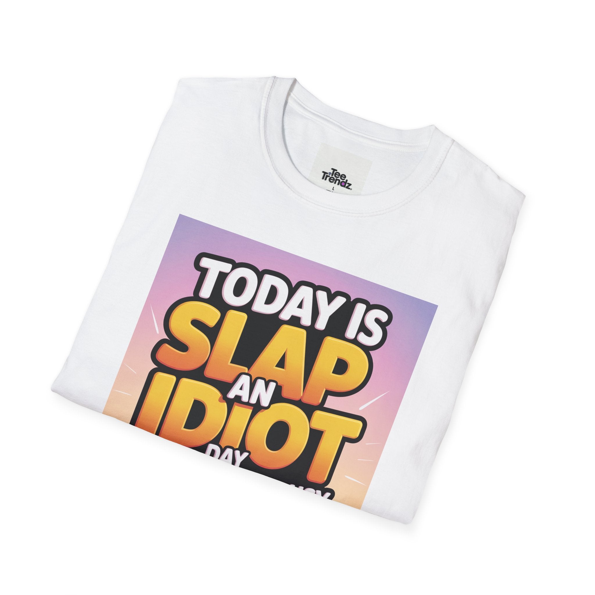 Funny Graphic T-Shirt – "Today Is Slap An Idiot Day" Cartoon Duck Tee