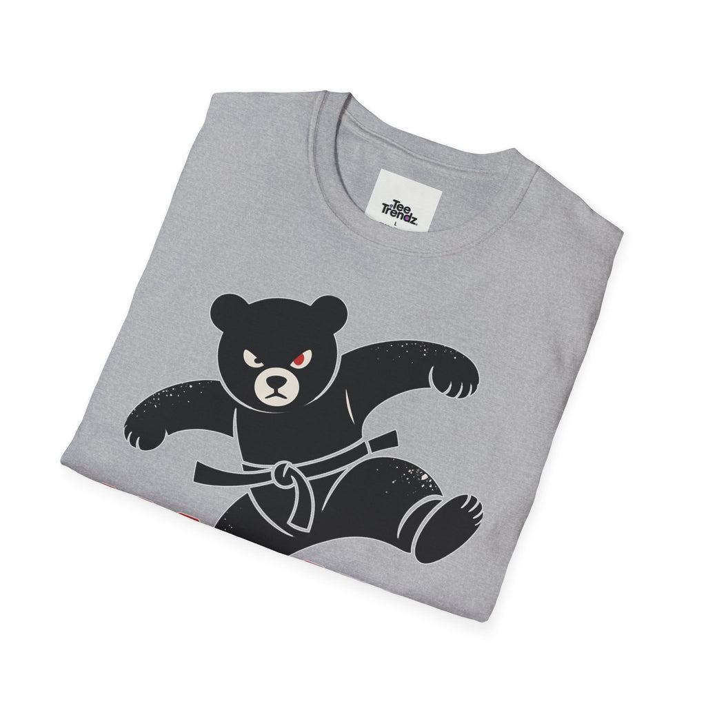 Karate Bear T‑Shirt — Martial Arts Bear with ‘KARATE’ and Japanese Text