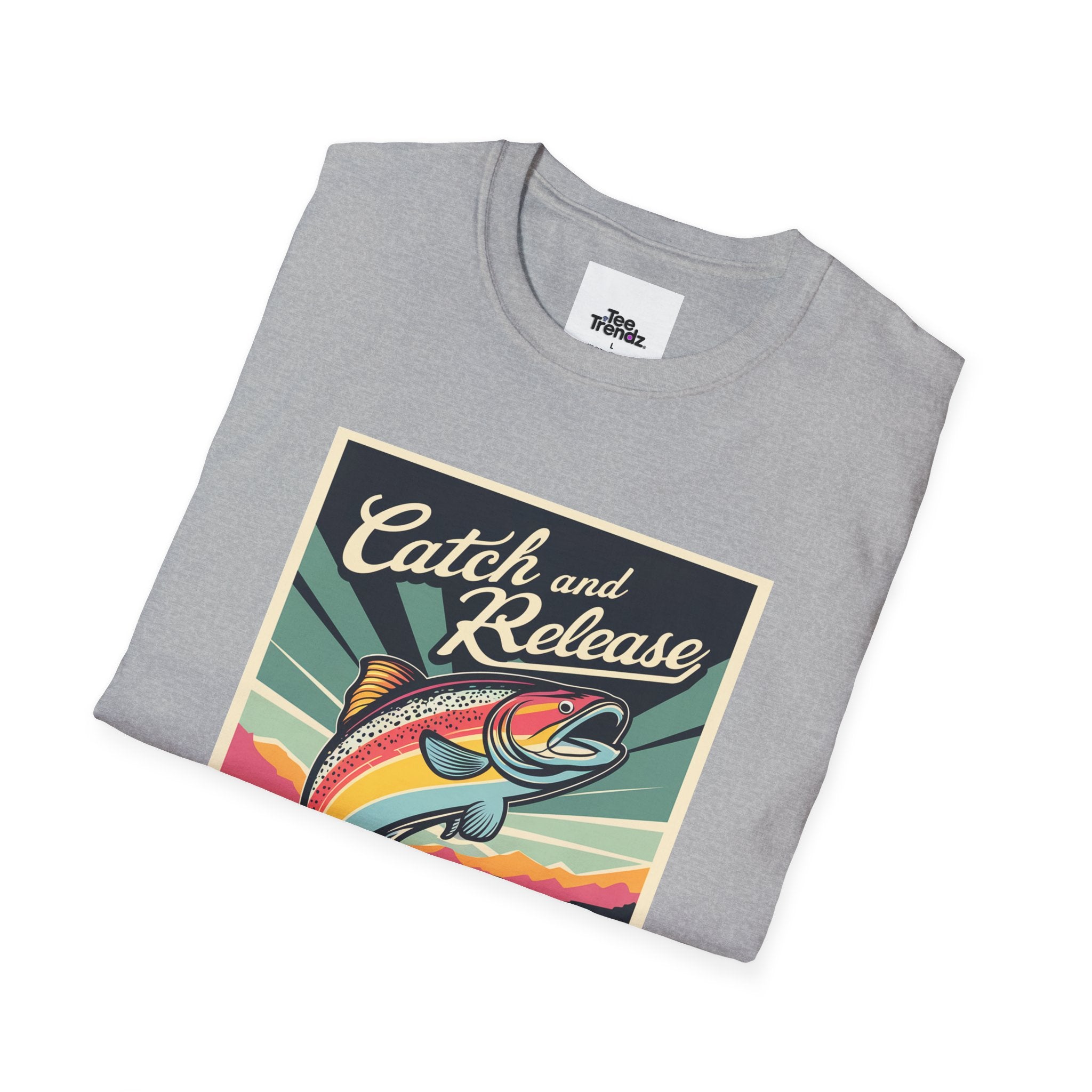 Catch and Release Fishing T-Shirt — Retro Trout Angler Tee