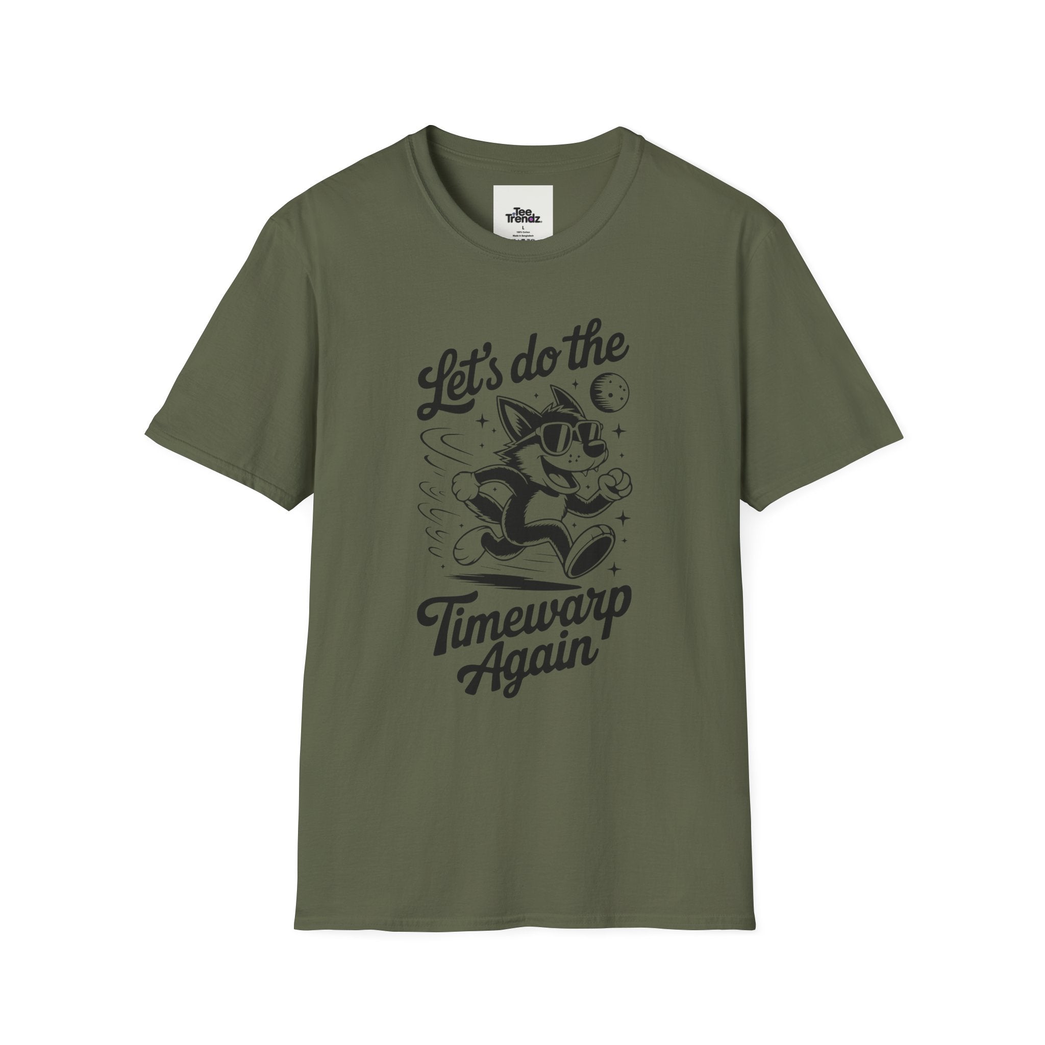 Timewarp Fox T-Shirt — "Let's Do the Timewarp Again" Retro Dance Tee