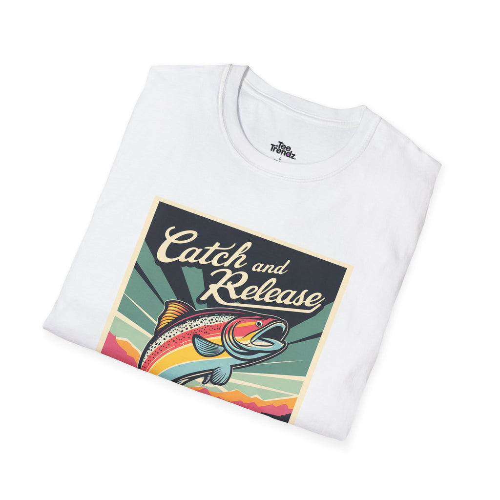 Catch and Release Fishing T-Shirt — Retro Trout Angler Tee