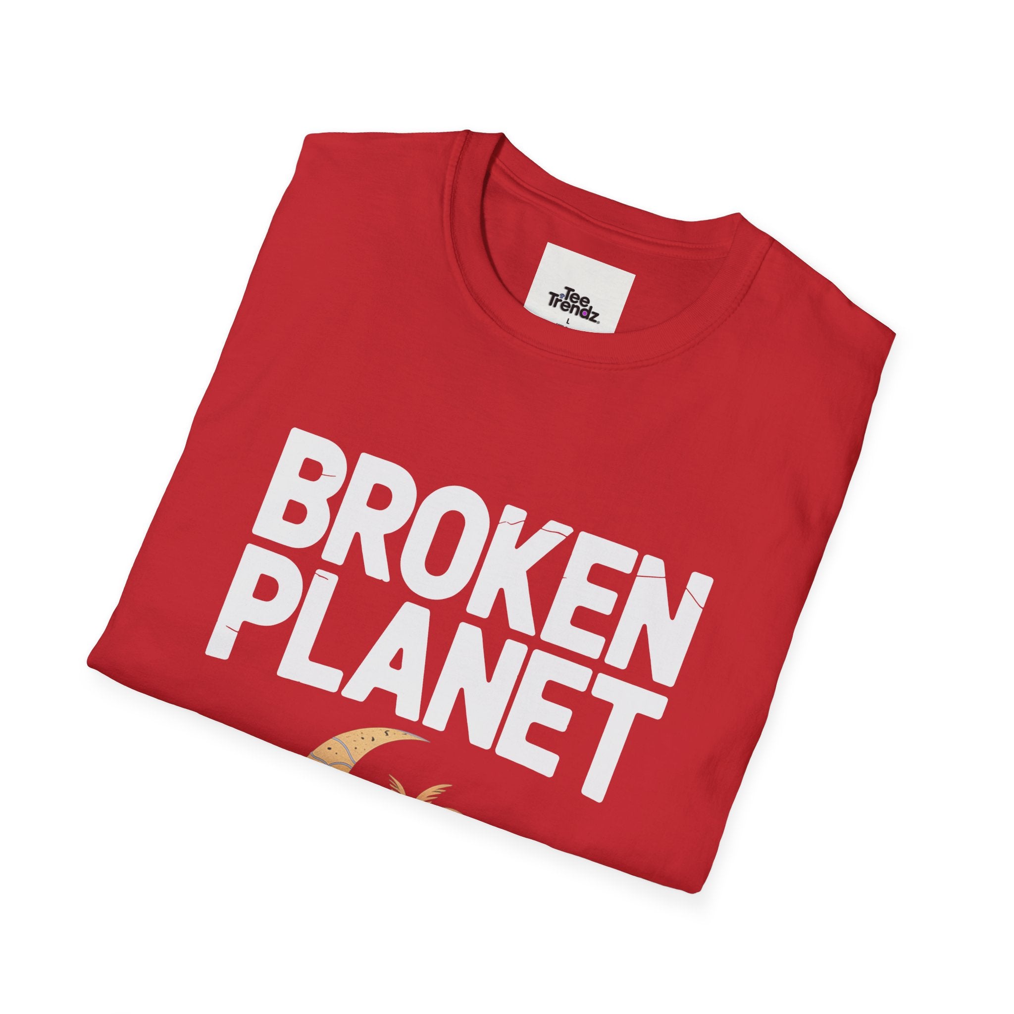 Broken Planet T-Shirt — Tropical Crescent Palm Graphic Tee