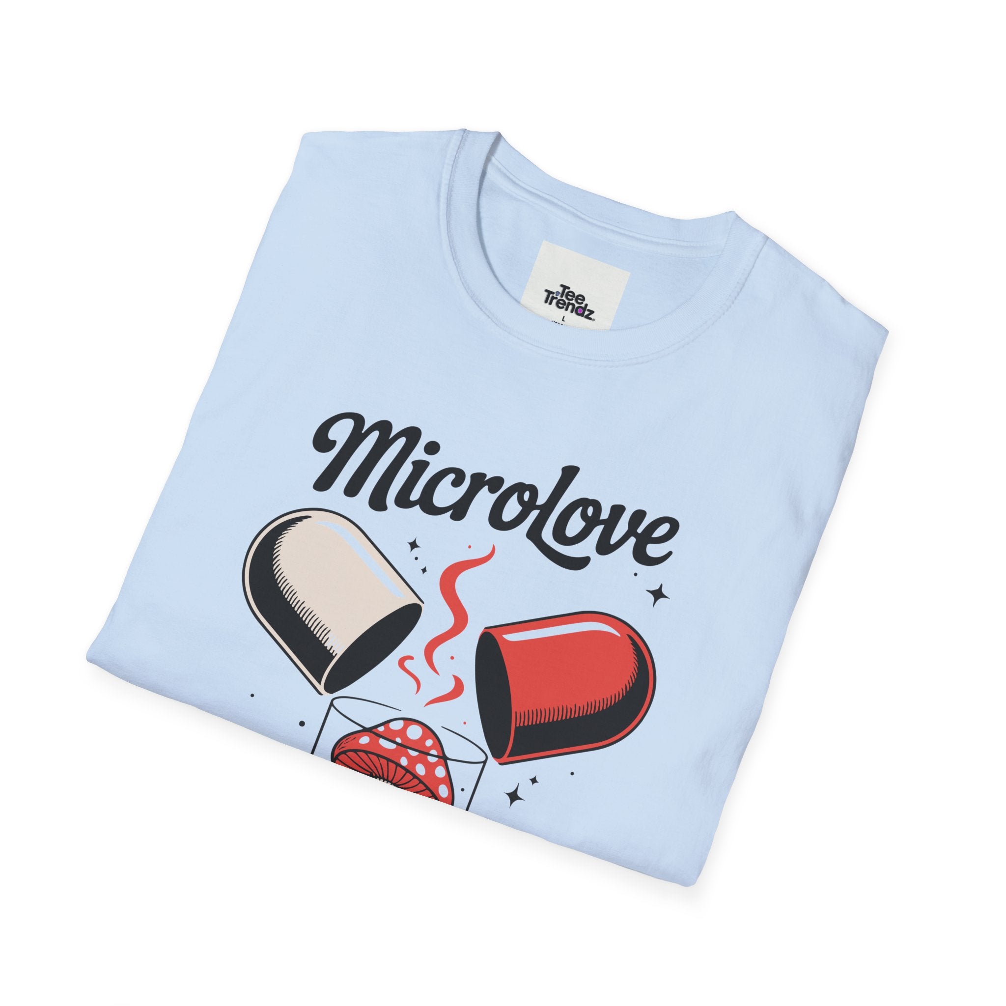 T-Shirt — "Microlove" Cute Mushroom Capsule Graphic Tee