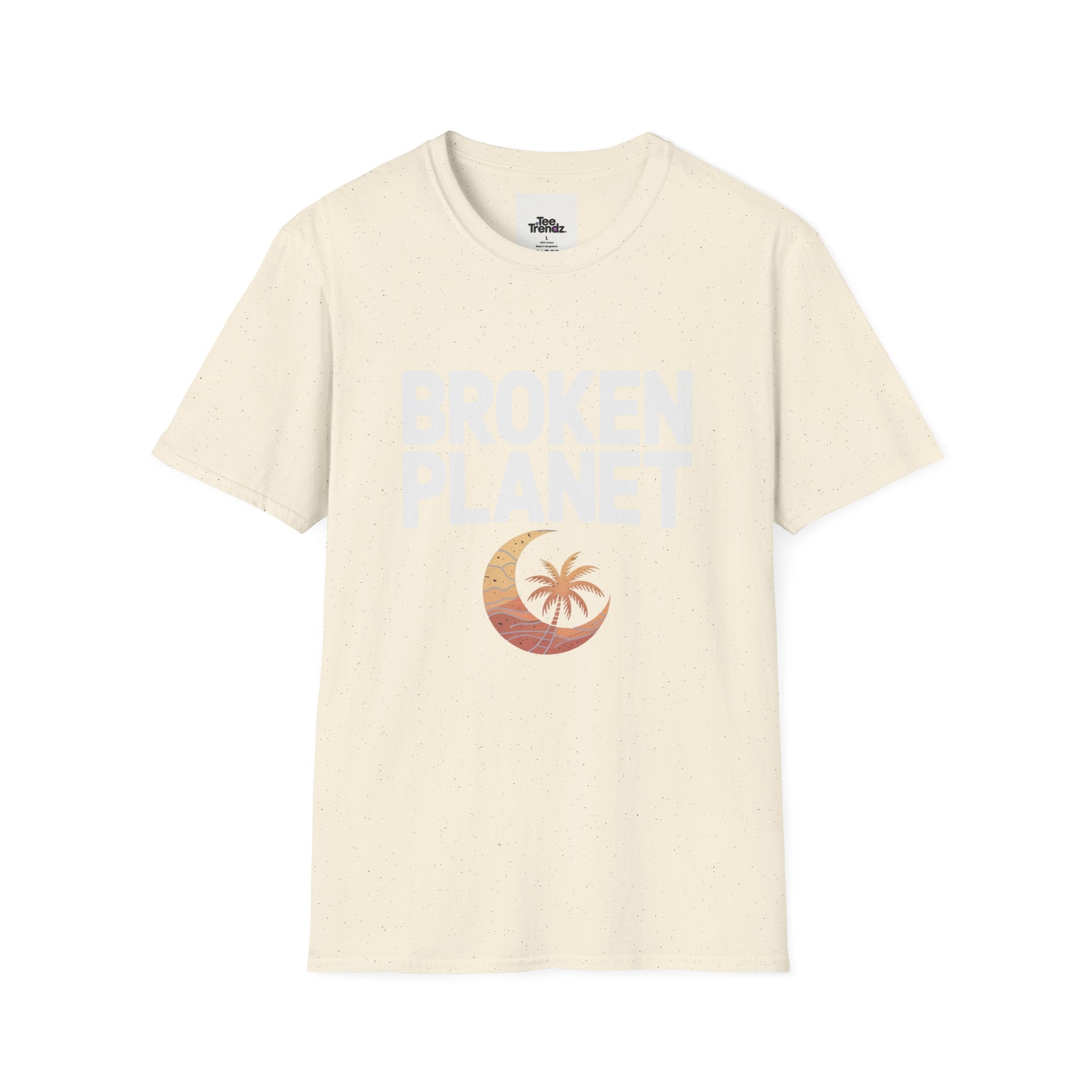 Broken Planet T-Shirt — Tropical Crescent Palm Graphic Tee